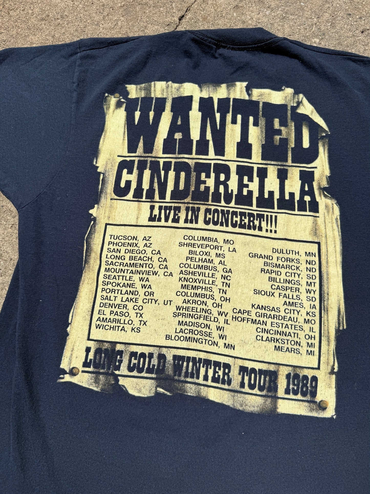 Vintage 1989 Cinderella Rock 'n' Roll Forever Tour Tee | Medium