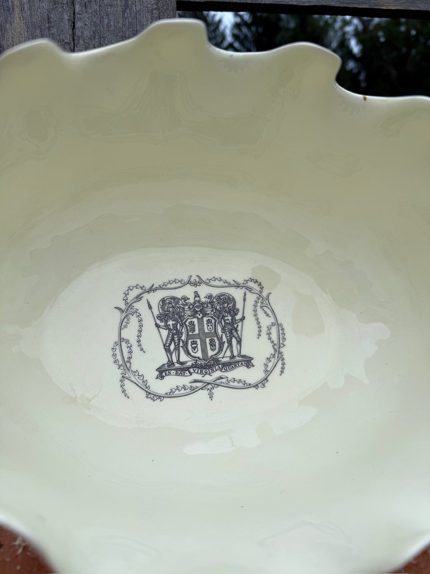 Vintage 1955 Wedgwood Williamsburg Reproduction Ceramic Punch Bowl