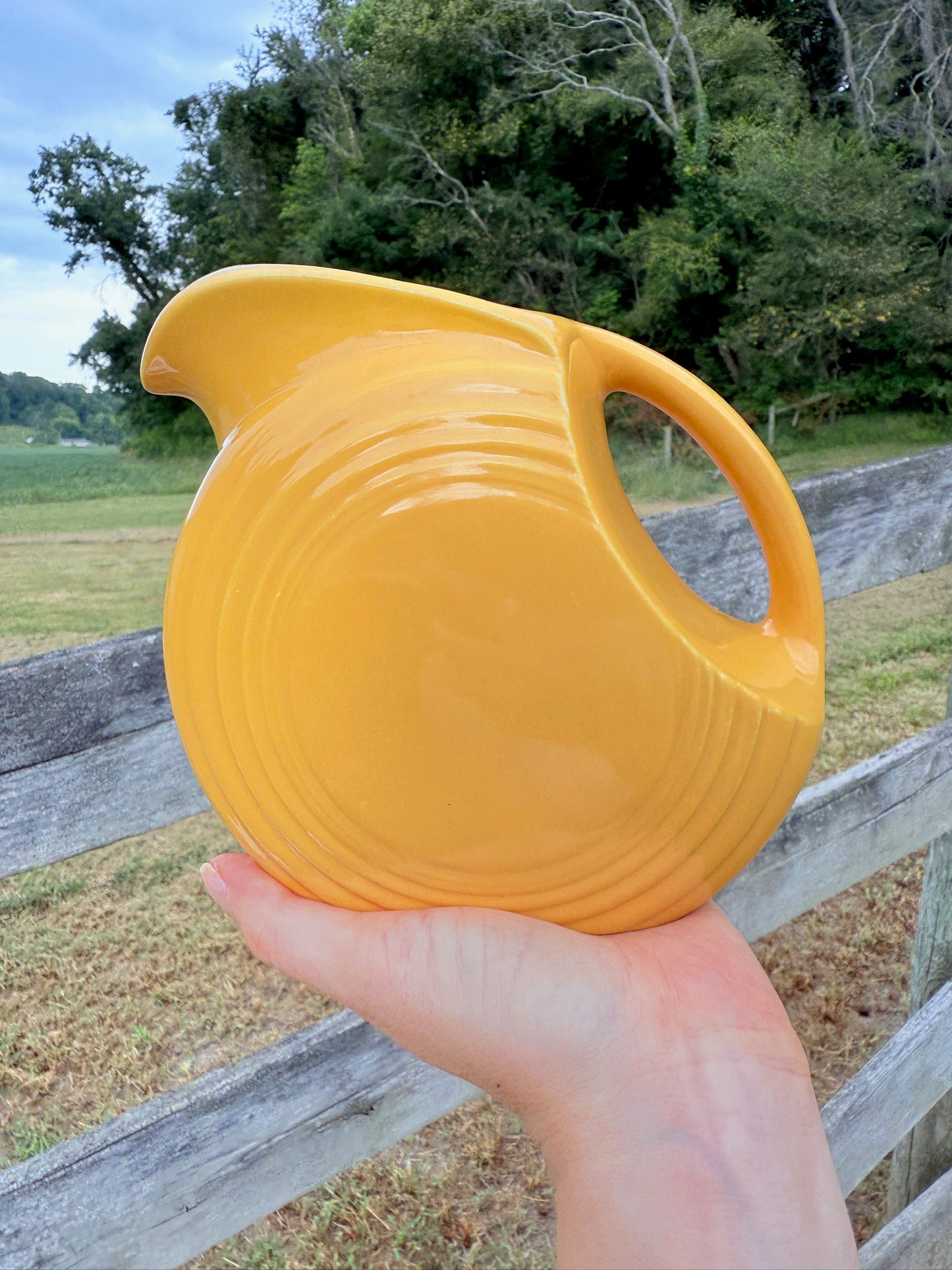 Vintage 1950s/60s Fiestaware Butter Yellow Pitcher