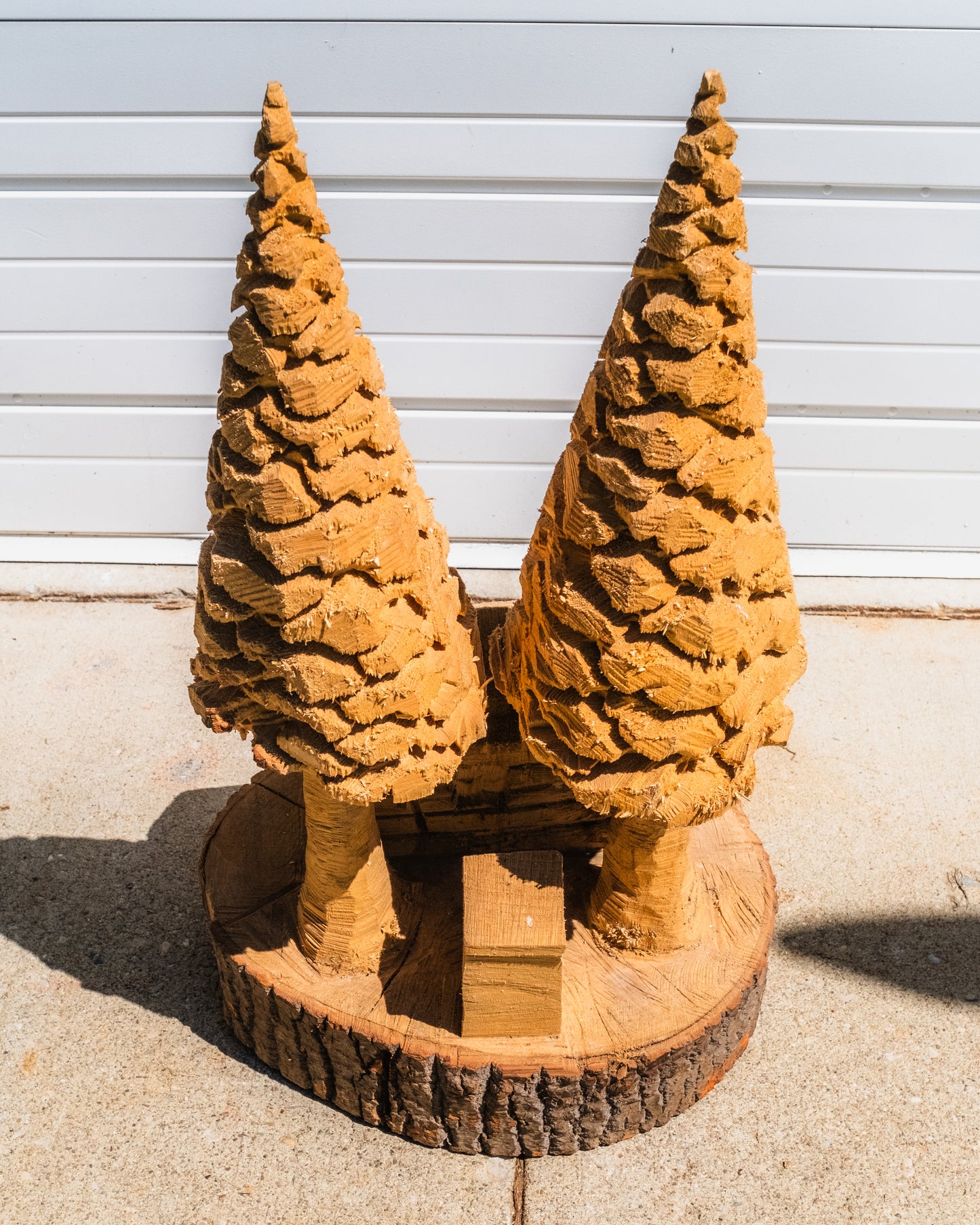 Wood-Carved Chainsaw "Cabin in the Woods" Sculpture