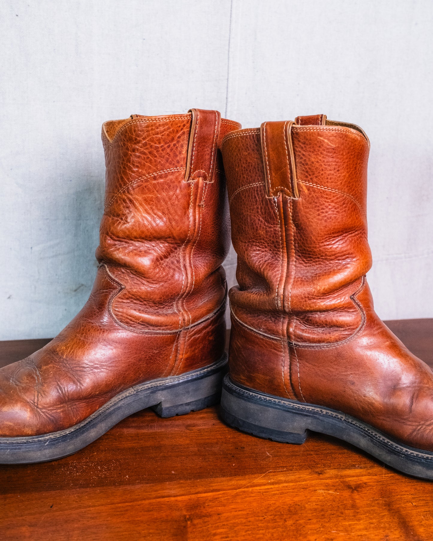 Vintage Justin Worn Brown Leather Work Boots | Men’s 7.5