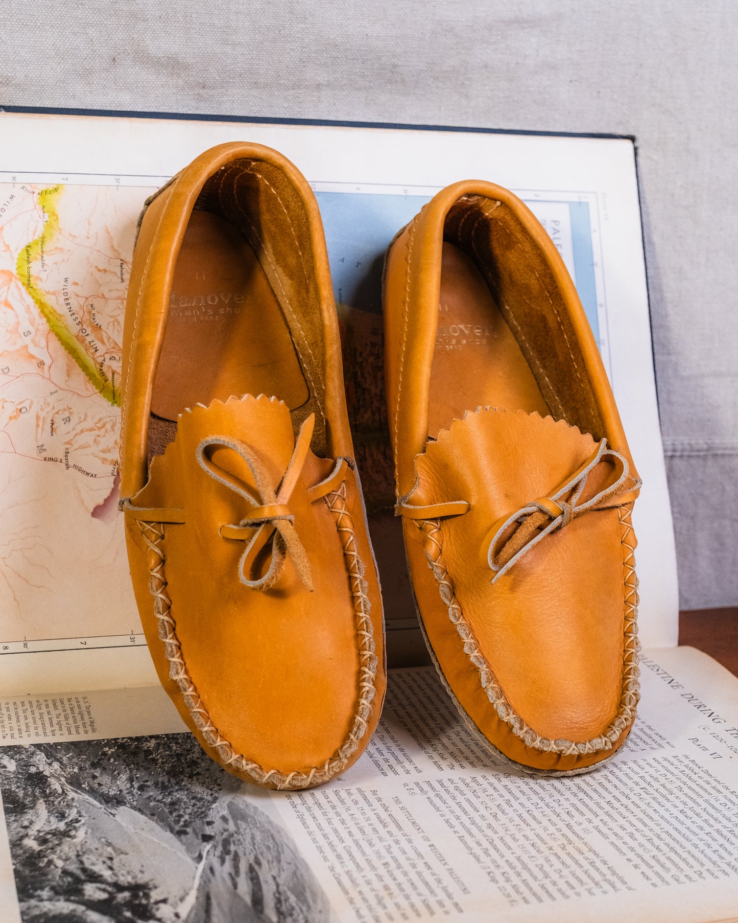 Vintage Hanover Tan Leather Softsole Moccasins | Men’s 11