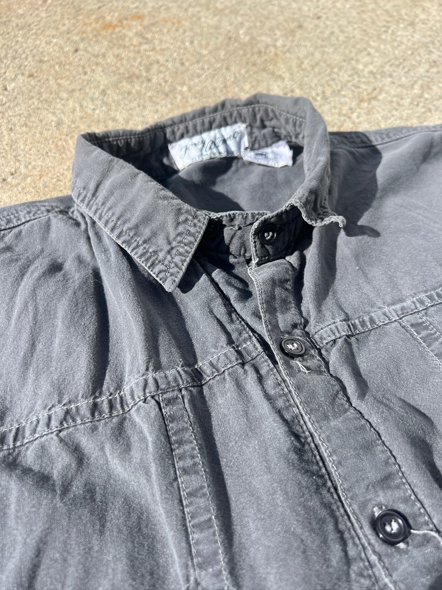 Vintage Tony Alamo of Nashville Grey Cotton Short Sleeve Utility Shirt | Large