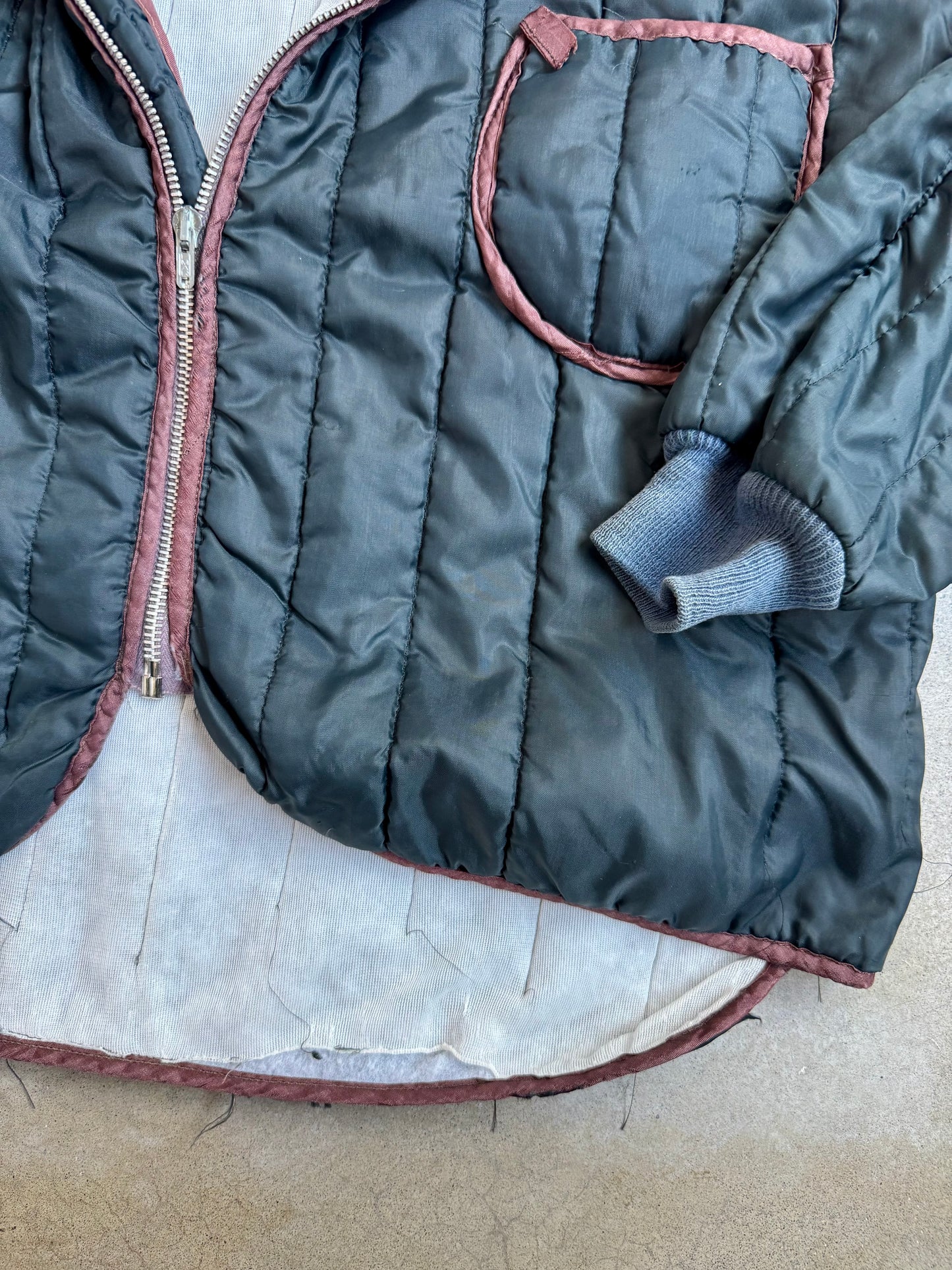 Vintage 1980s Antler Blue Zip-Up Quilted Liner Jacket | Large