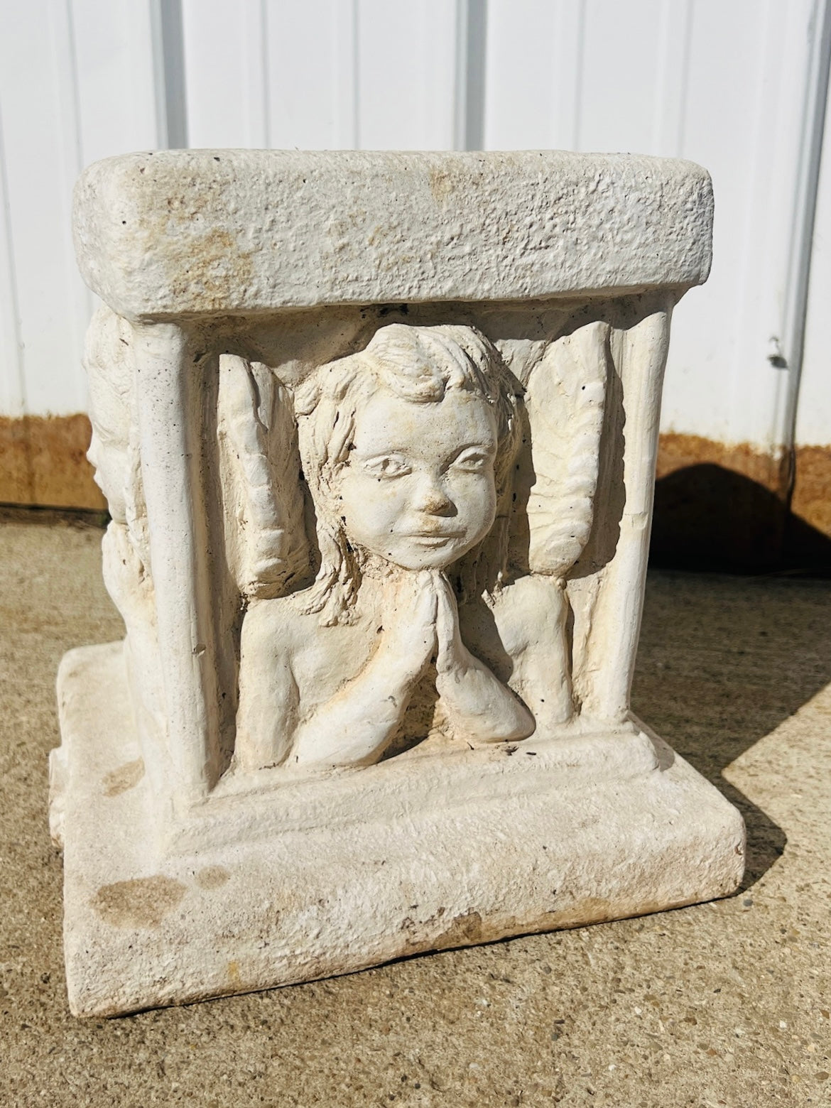 Antique Cherub Angel Garden Pedestal
