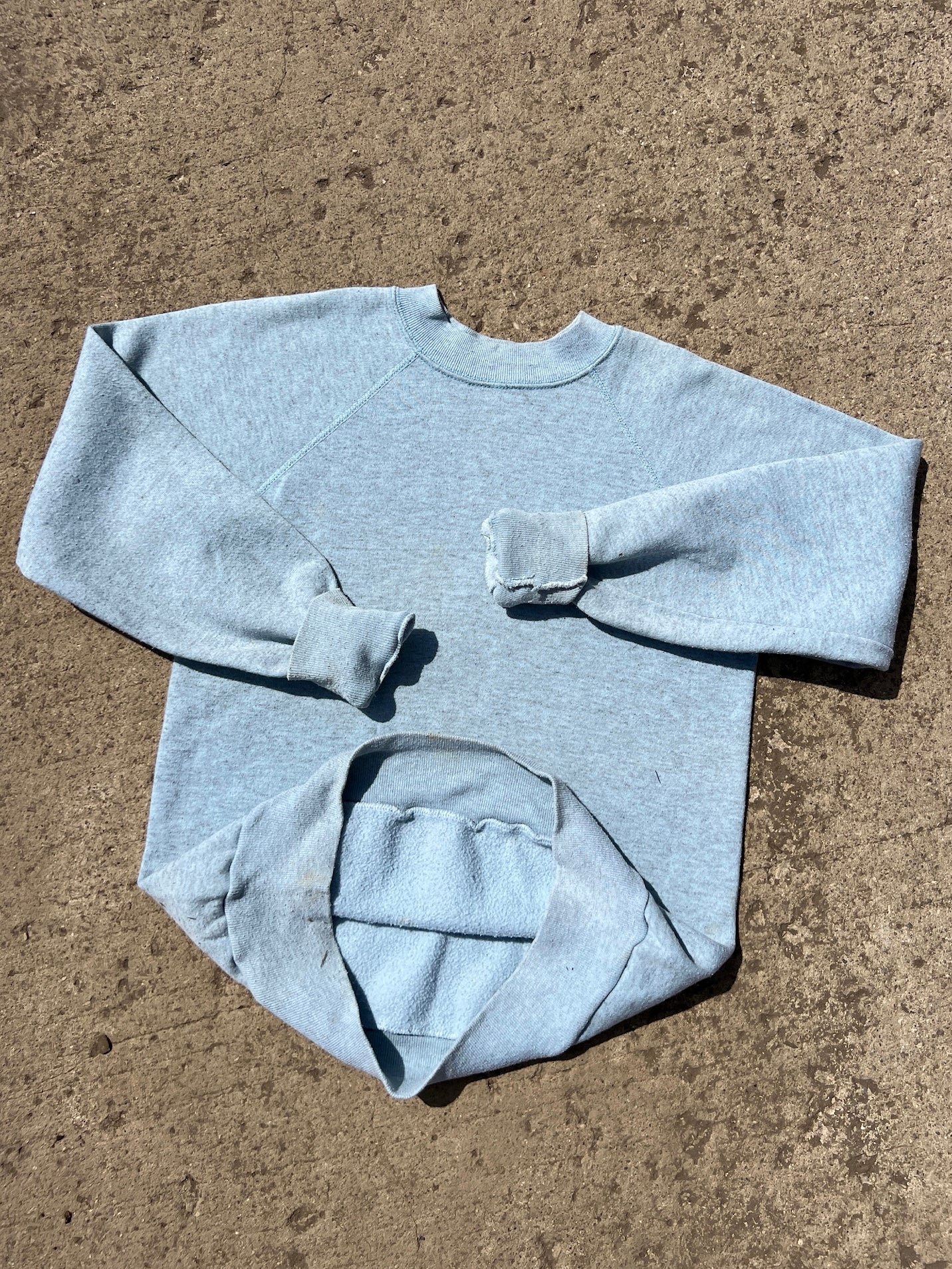 Vintage 1970s Pannill Blue Fleece Lined Raglan Sweatshirt | Medium