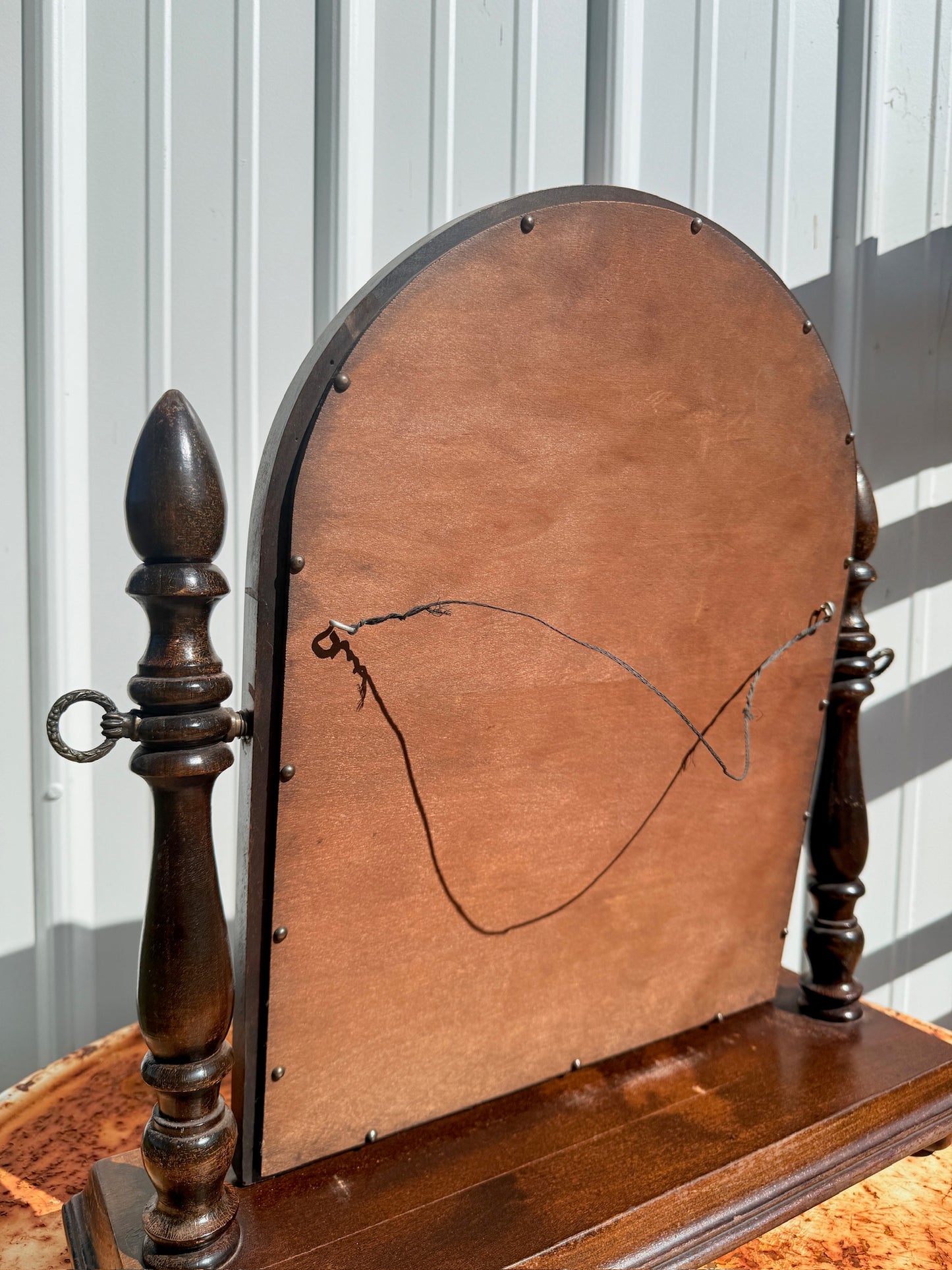Vintage 1950s Mahogany Wood Dresser/Vanity Mirror