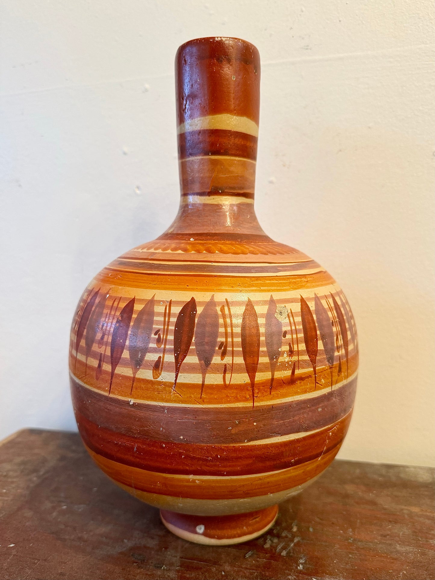 Vintage Hand Painted Mexican Vase