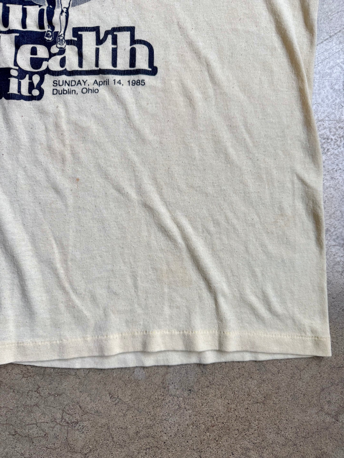 Vintage 1980s Run for Health Graphic Tee | Large