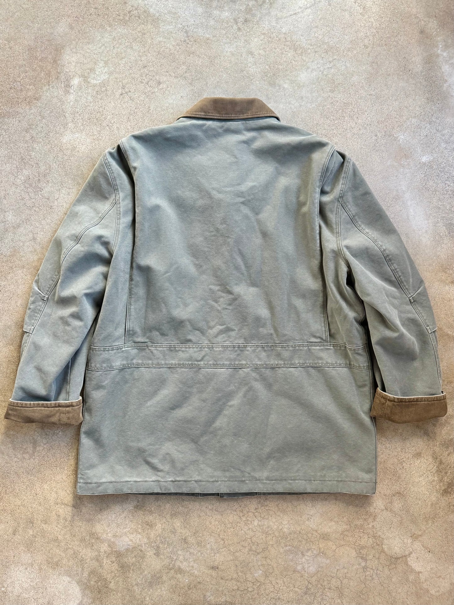 Vintage 1990s J.Crew Flannel Lined Canvas Barn Coat | XL