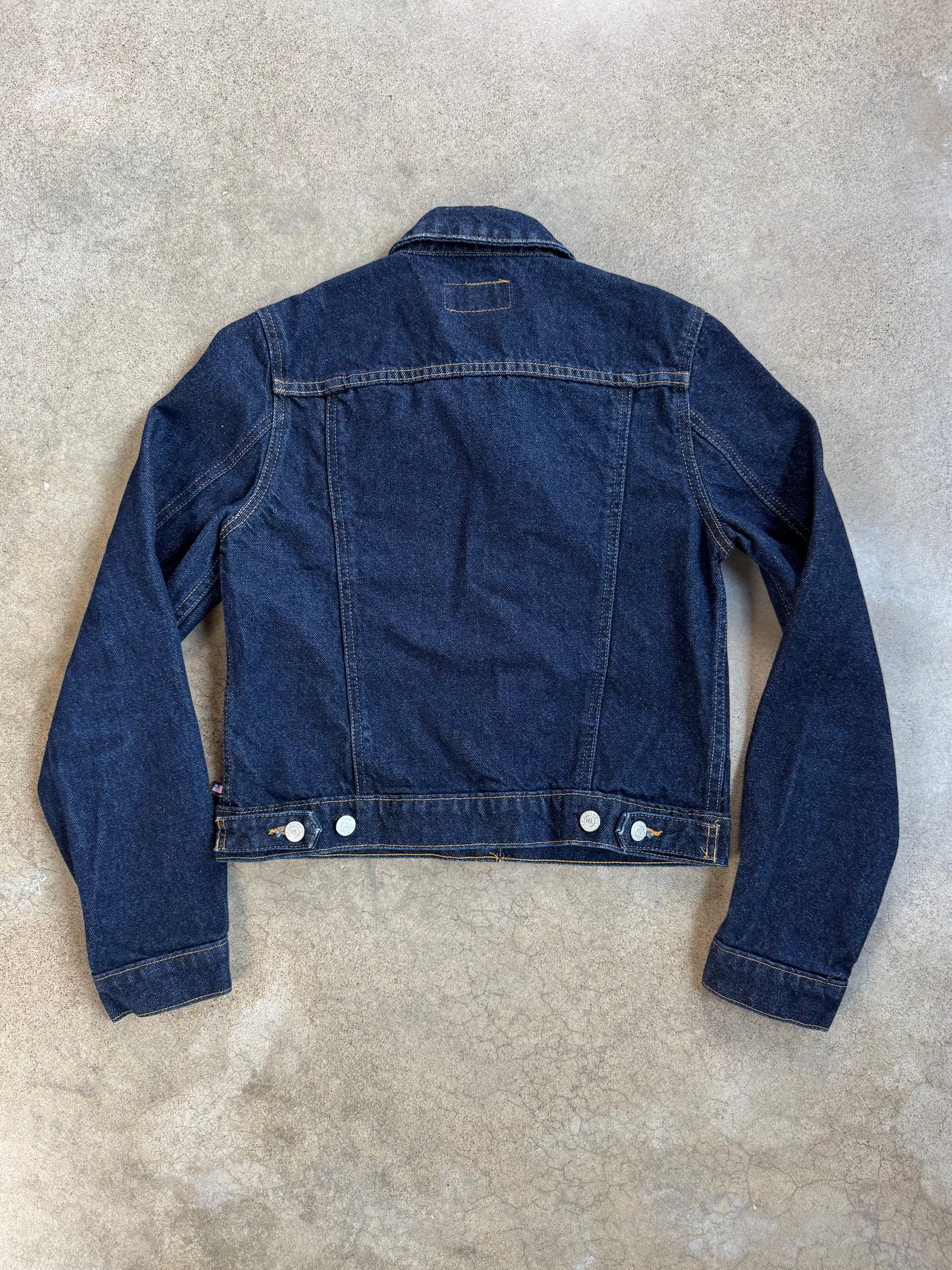 Vintage 1990s Polo Jeans Co. Dark Wash Denim Jacket | Medium