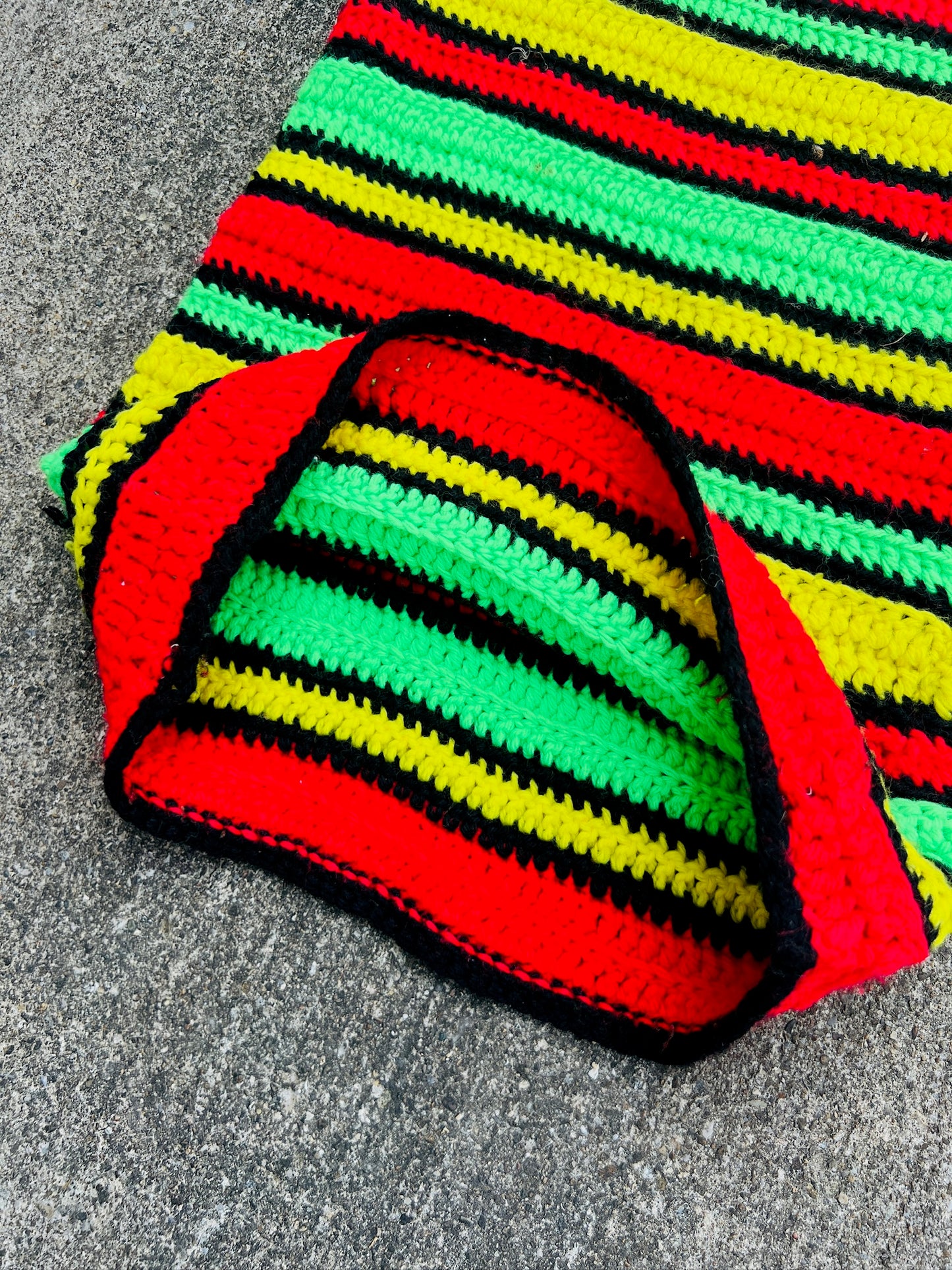 Vintage 1970s Handmade Knit Multi-Color Stripe Tank Top | XS/S