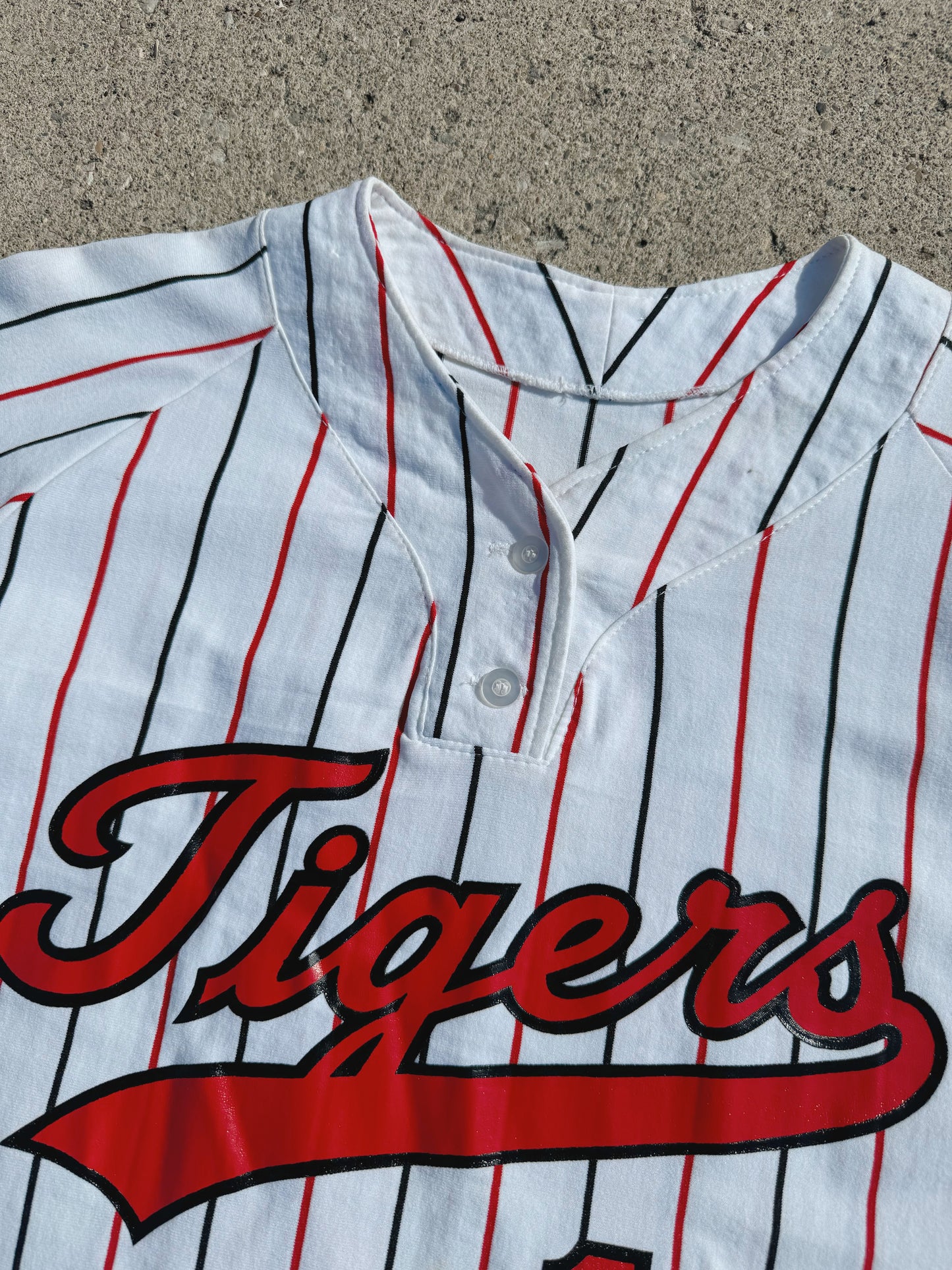 Vintage 1980s Ripon Deadstock Tigers Striped Baseball Tee | XL