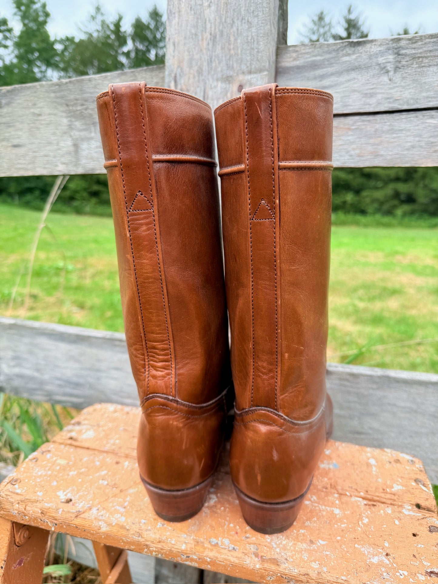 Vintage 1970s Justin Brown Leather Cowboy Boots | Men’s 9