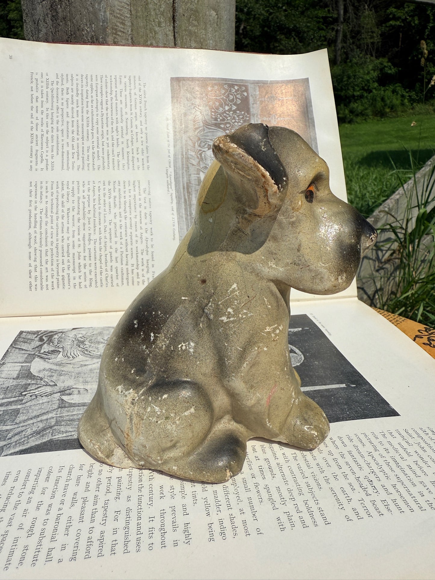 Vintage 1940s Chalkware Dog Figurine