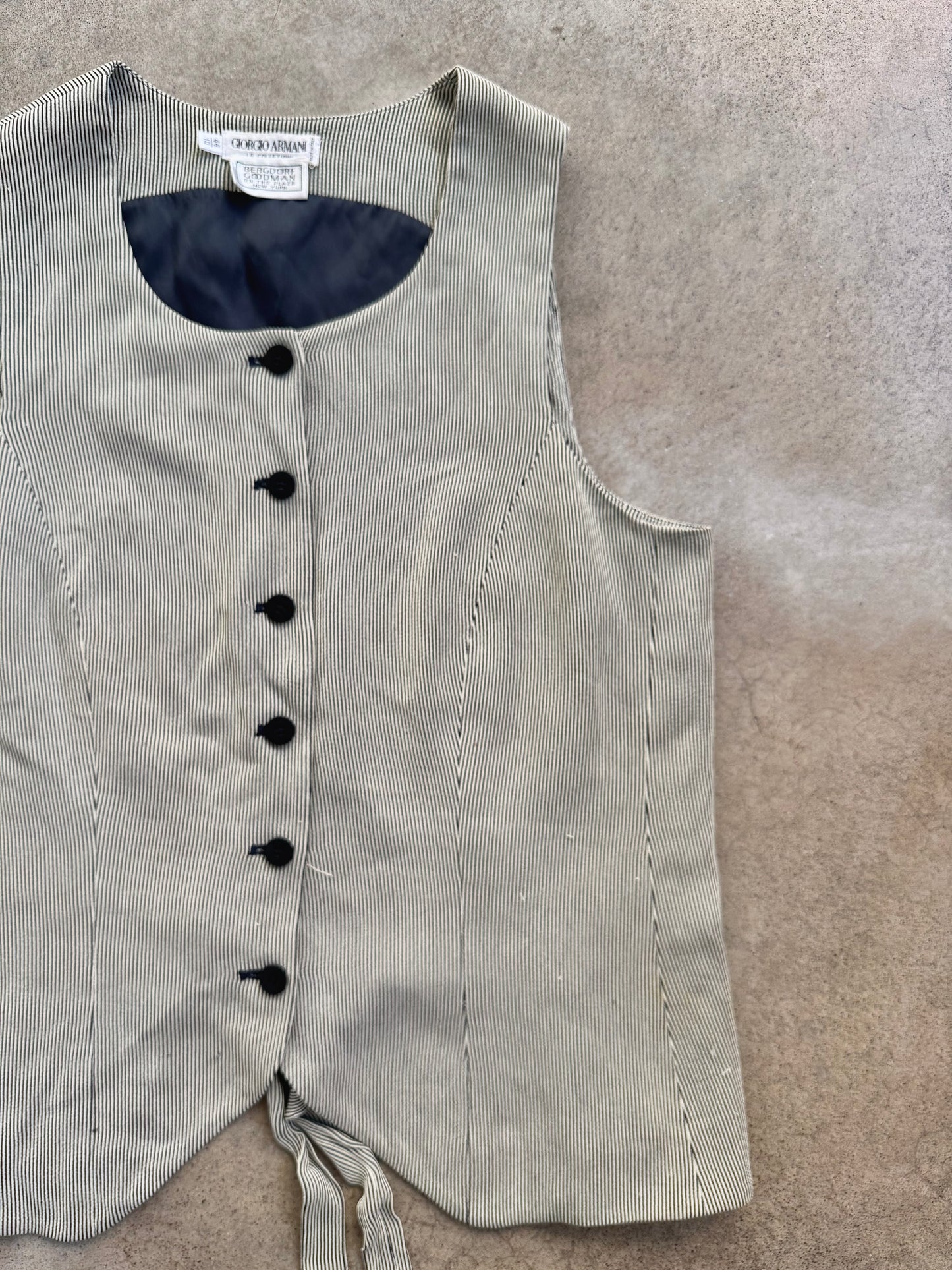 Vintage Giorgio Armani Pinstripe Two-Piece Pant Suit | S/M