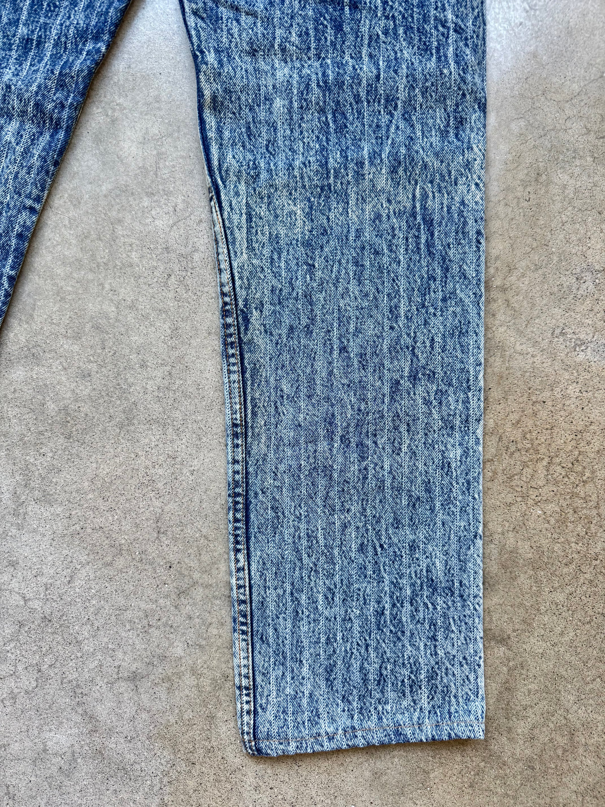 Vintage 1980s Levi’s 501 Pinstripe Acid Wash Straight Leg Jeans | 30x32
