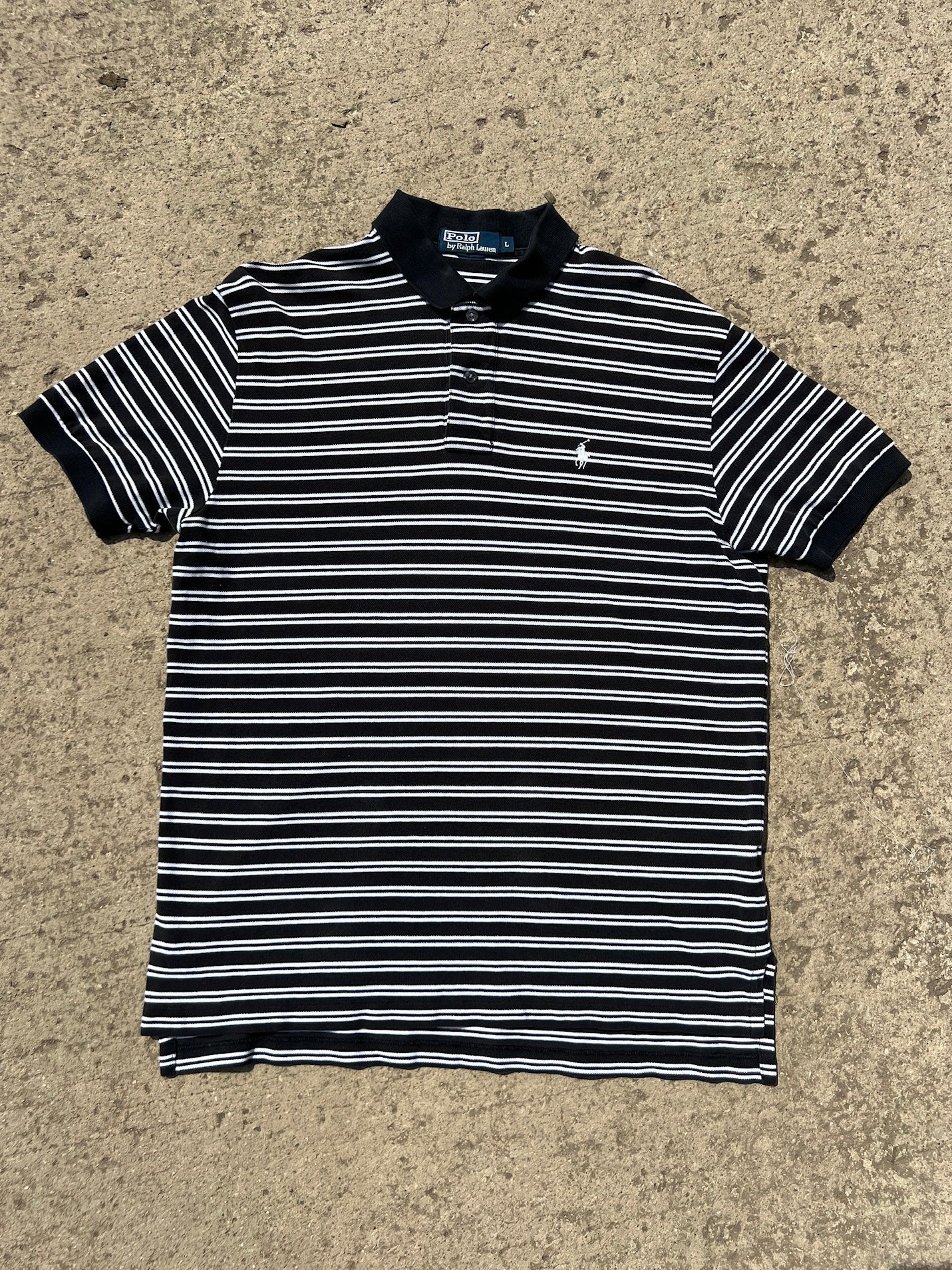 Vintage 1990s Polo Ralph Lauren Striped Polo Shirt | Large