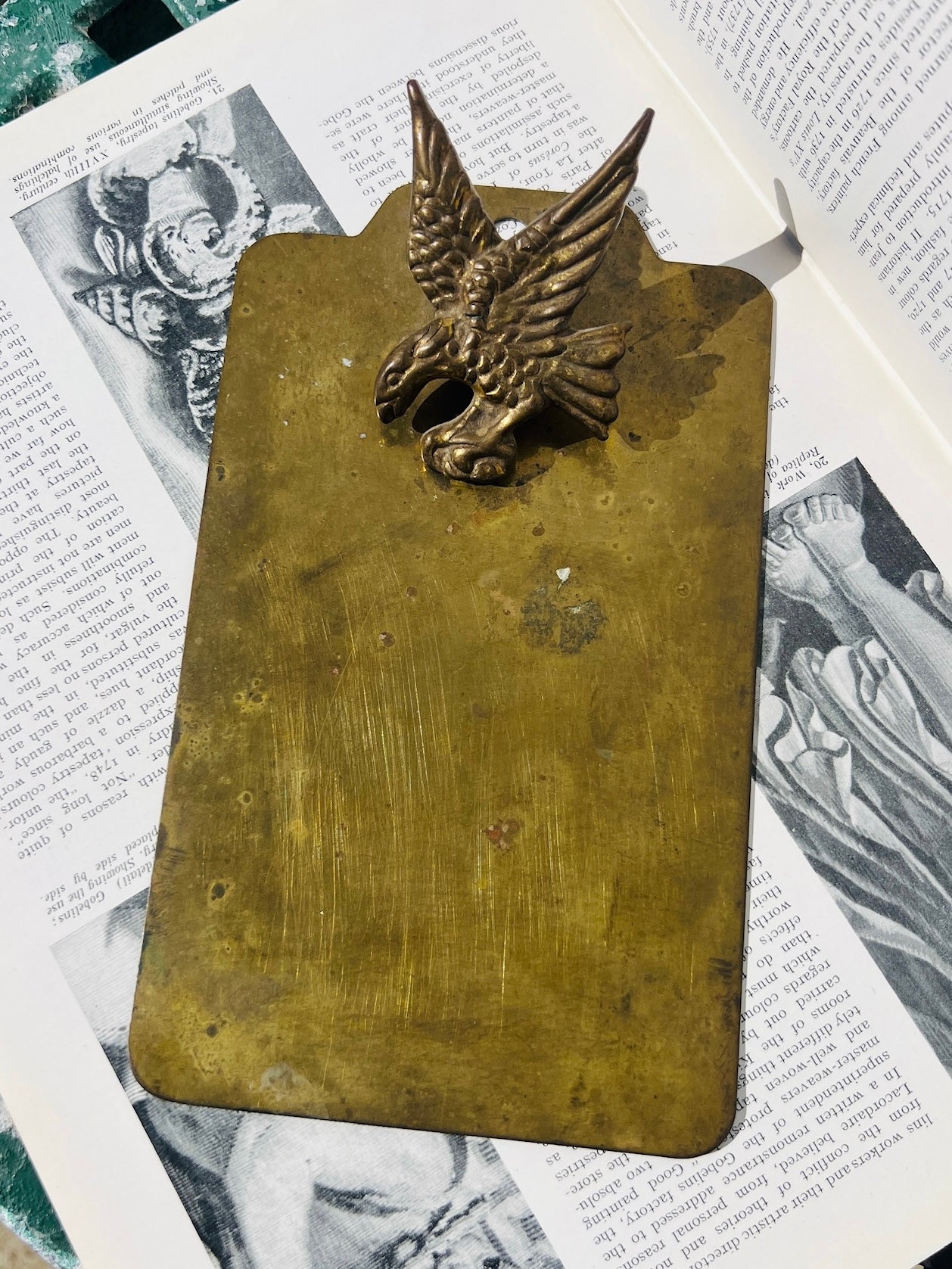 Vintage 1950s Brass Eagle Clipboard