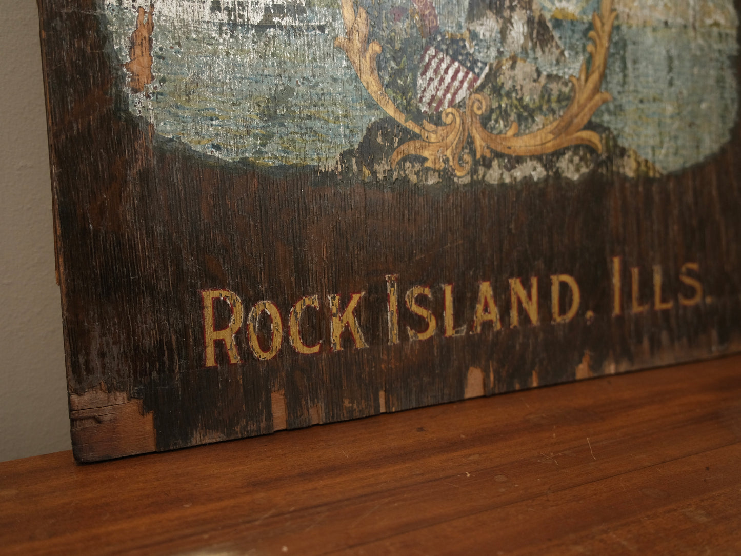 Vintage American National Insurance Co. Wood Advertisement Sign