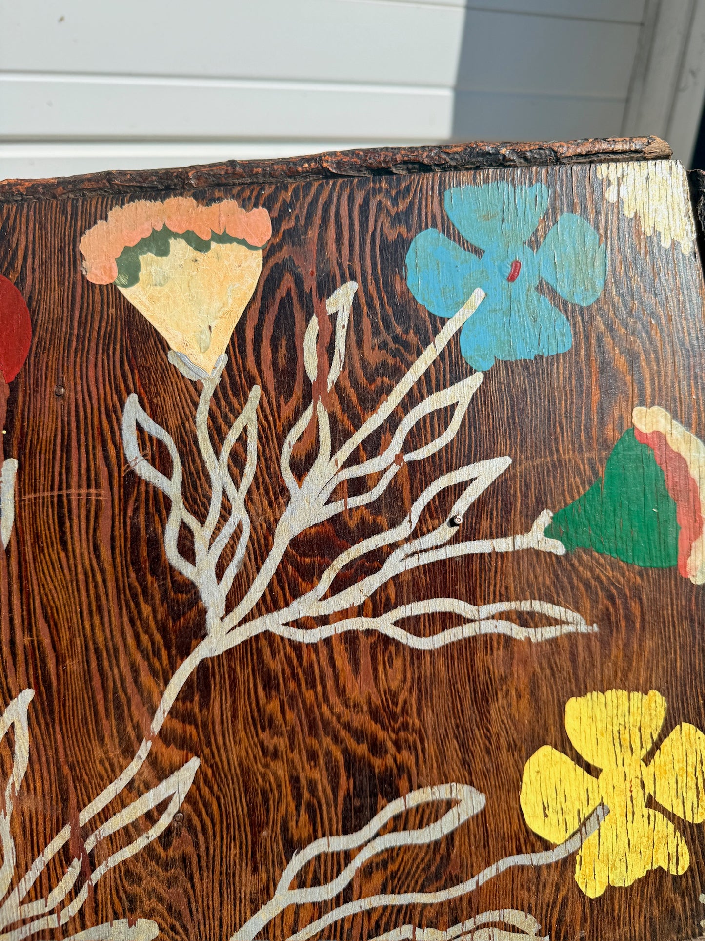 Antique Hand-Painted Adirondack Willow Twig Side Table