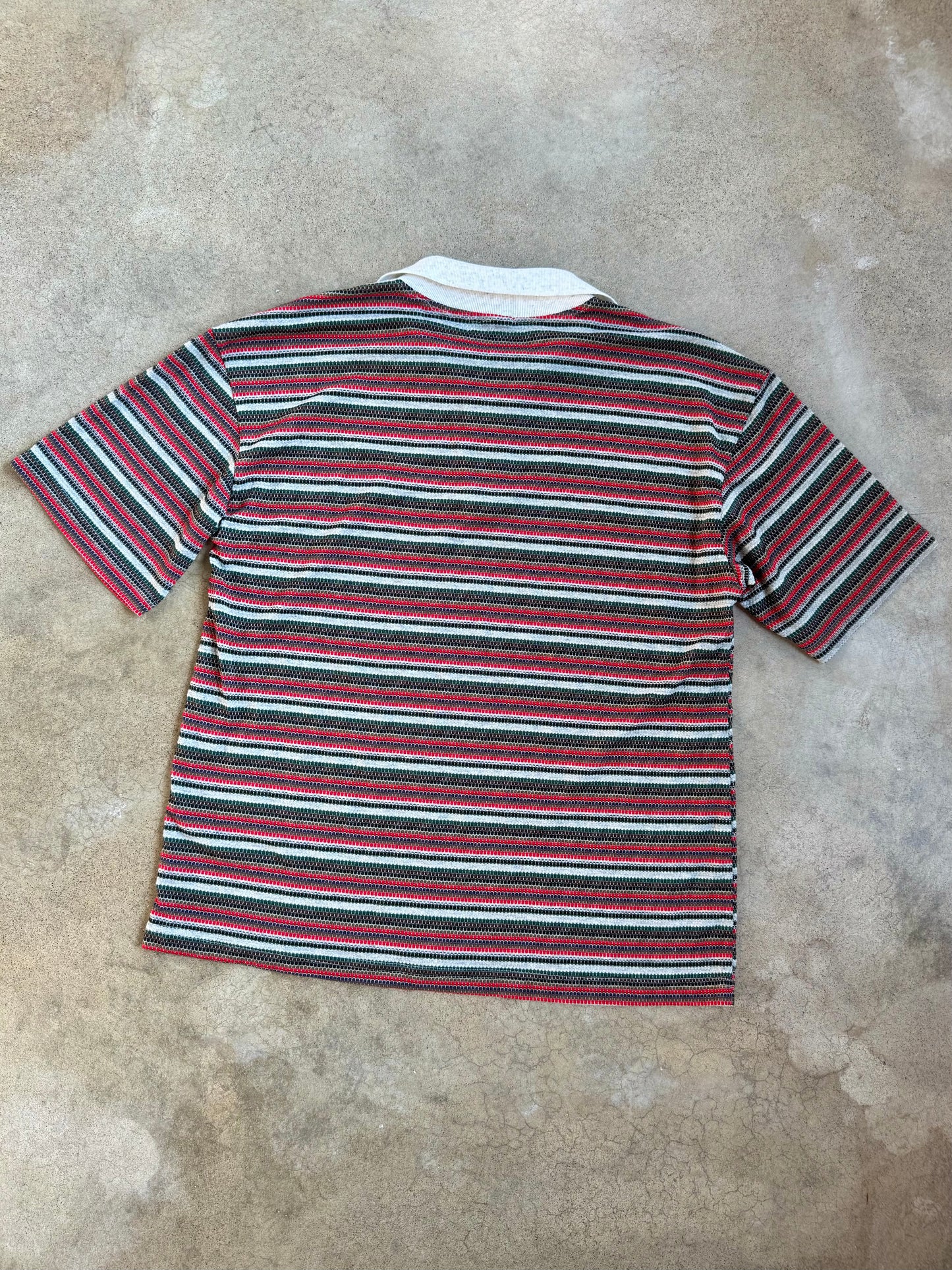 Vintage 1990s Tommy Hilfiger Striped Quarter Zip Polo Shirt | XL
