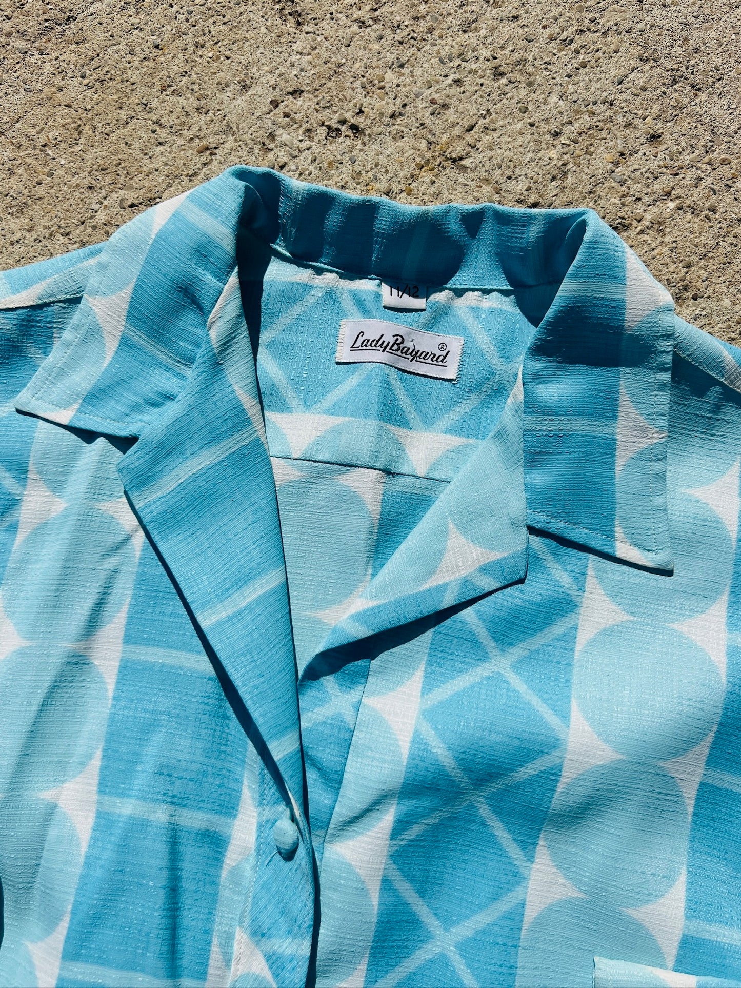 Vintage 1960s Lady Bayard Blue Belted Shirt Dress | Medium