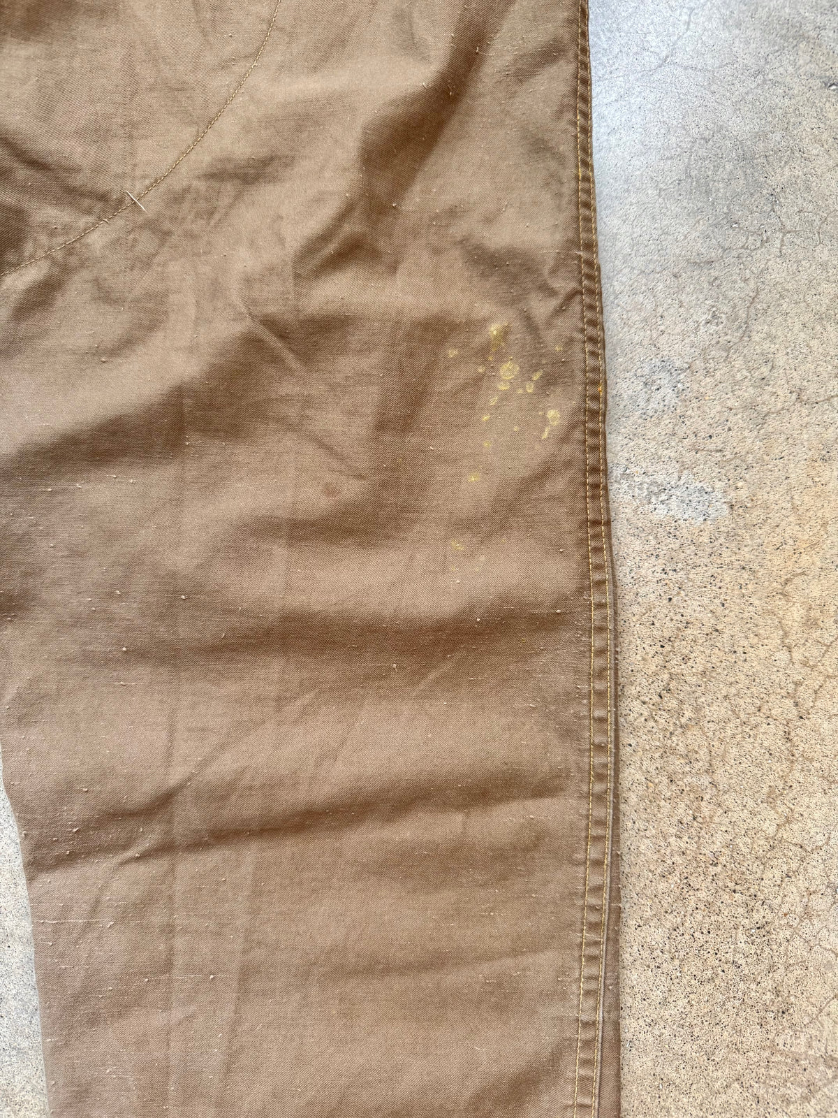 Vintage 1950s American Field Sportswear Brown Cotton Twill & Suede Leather Hunting Pants | Waist 36”