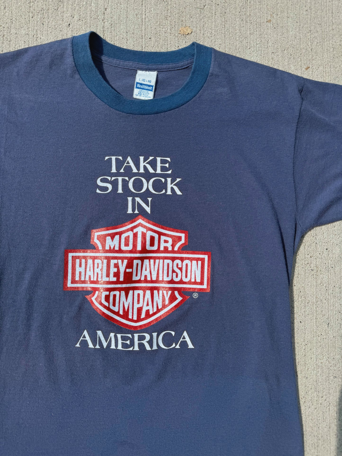 Vintage Harley Davidson “Take Stock In America” 1986 Public Offering Tee | Large