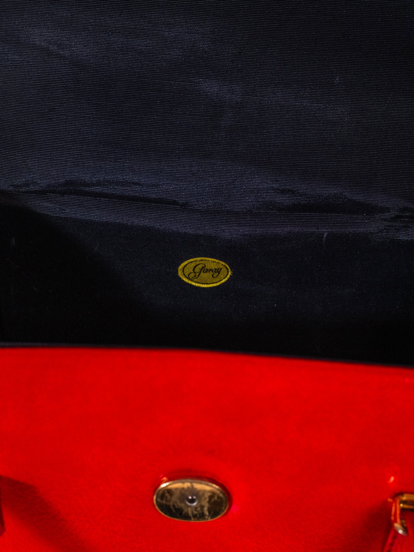 Vintage 1960s Garay Red Faux Leather Top Handle Bag