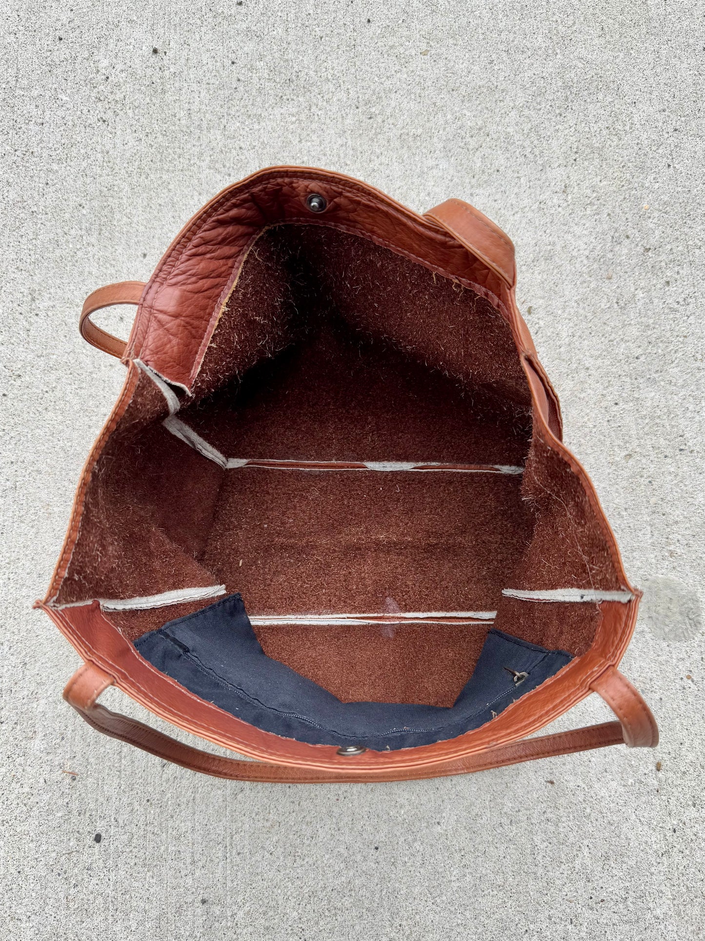 Vintage 1970s/80s Brown Leather Market Bag