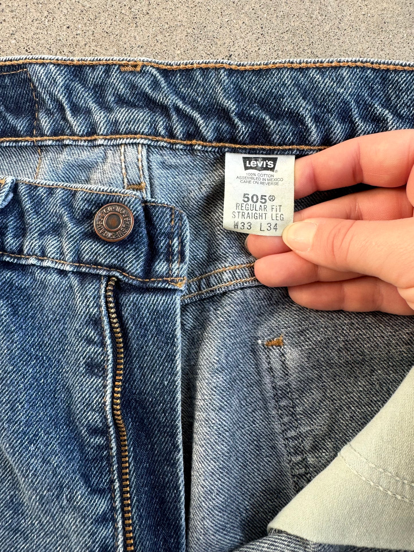 Vintage 1980s Levi's Orange Tab 505 Regular Fit Medium Wash Jeans | 33x34