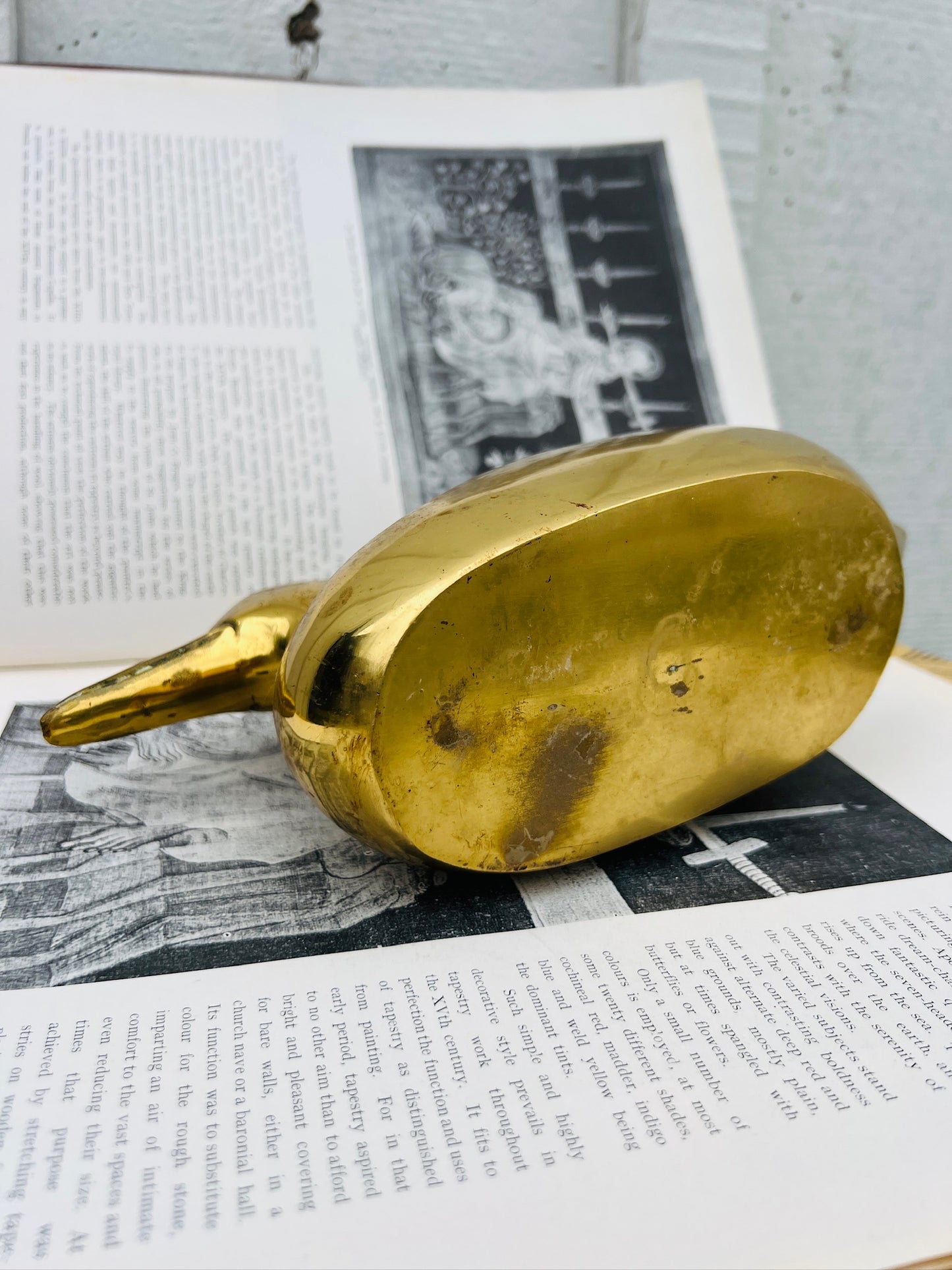 Vintage 1960s Solid Brass Duck Soap Dish