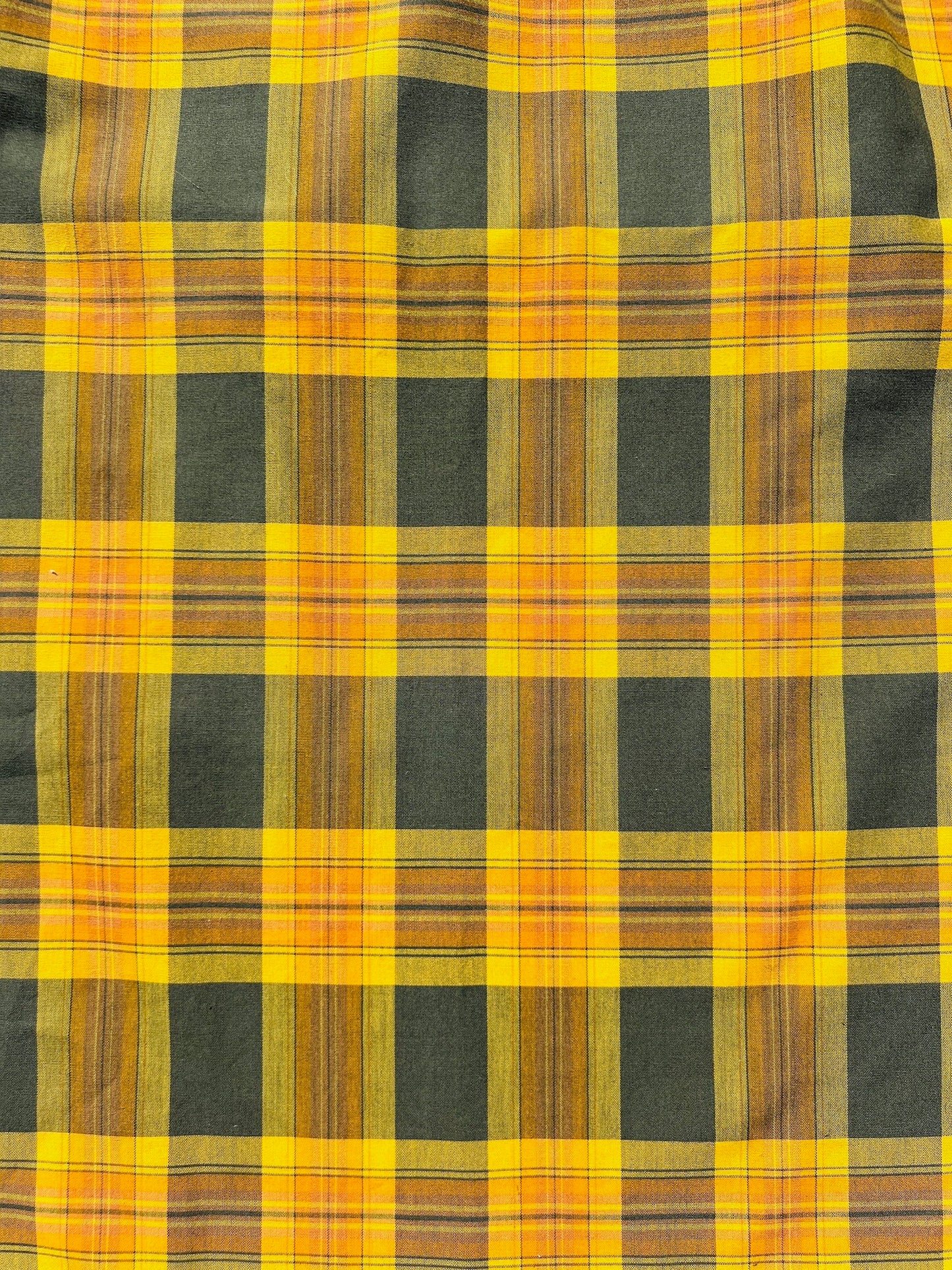 Vintage 1960s Orange Plaid Midi Skirt | Waist 26”