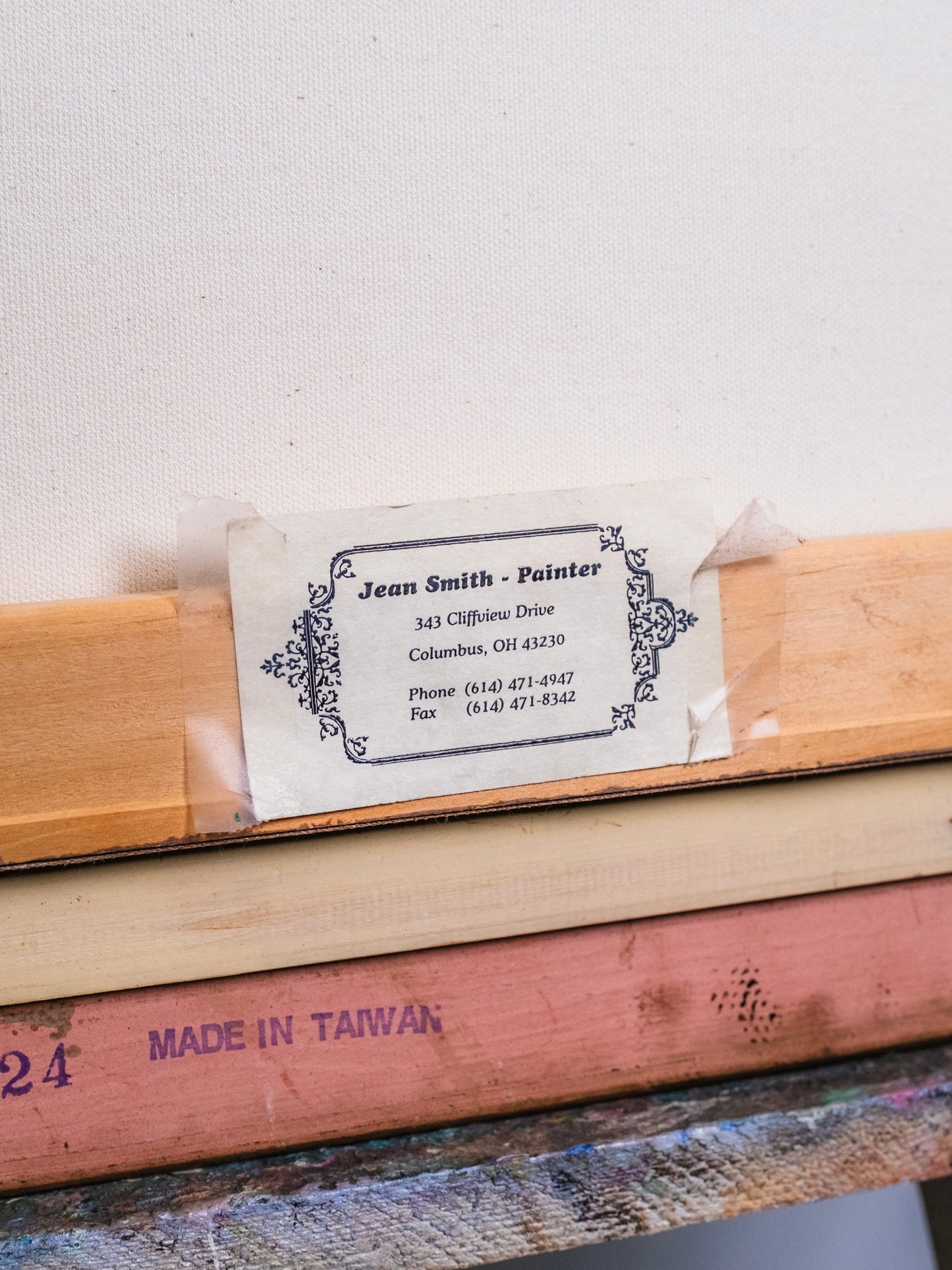 Framed & Signed Tuscan Hill Landscape Watercolor On Canvas