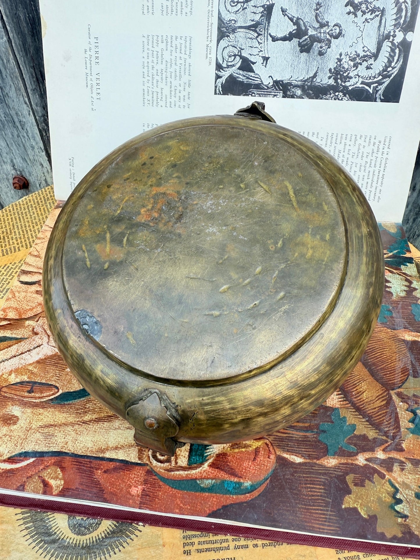 Antique Style Solid Brass Indian Chapati Round Box