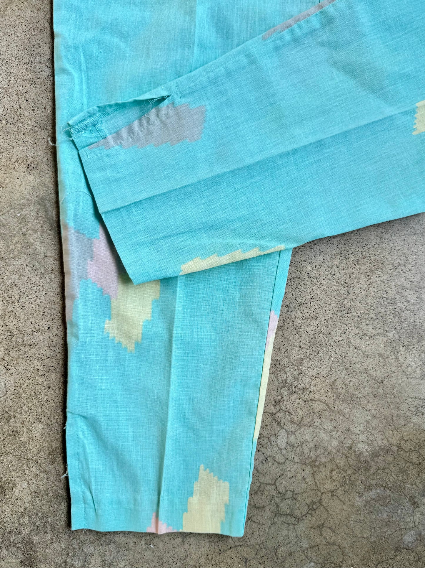 Vintage 1980s Pea Patch Pastel Abstract Printed Pleated Pants | Waist 24”