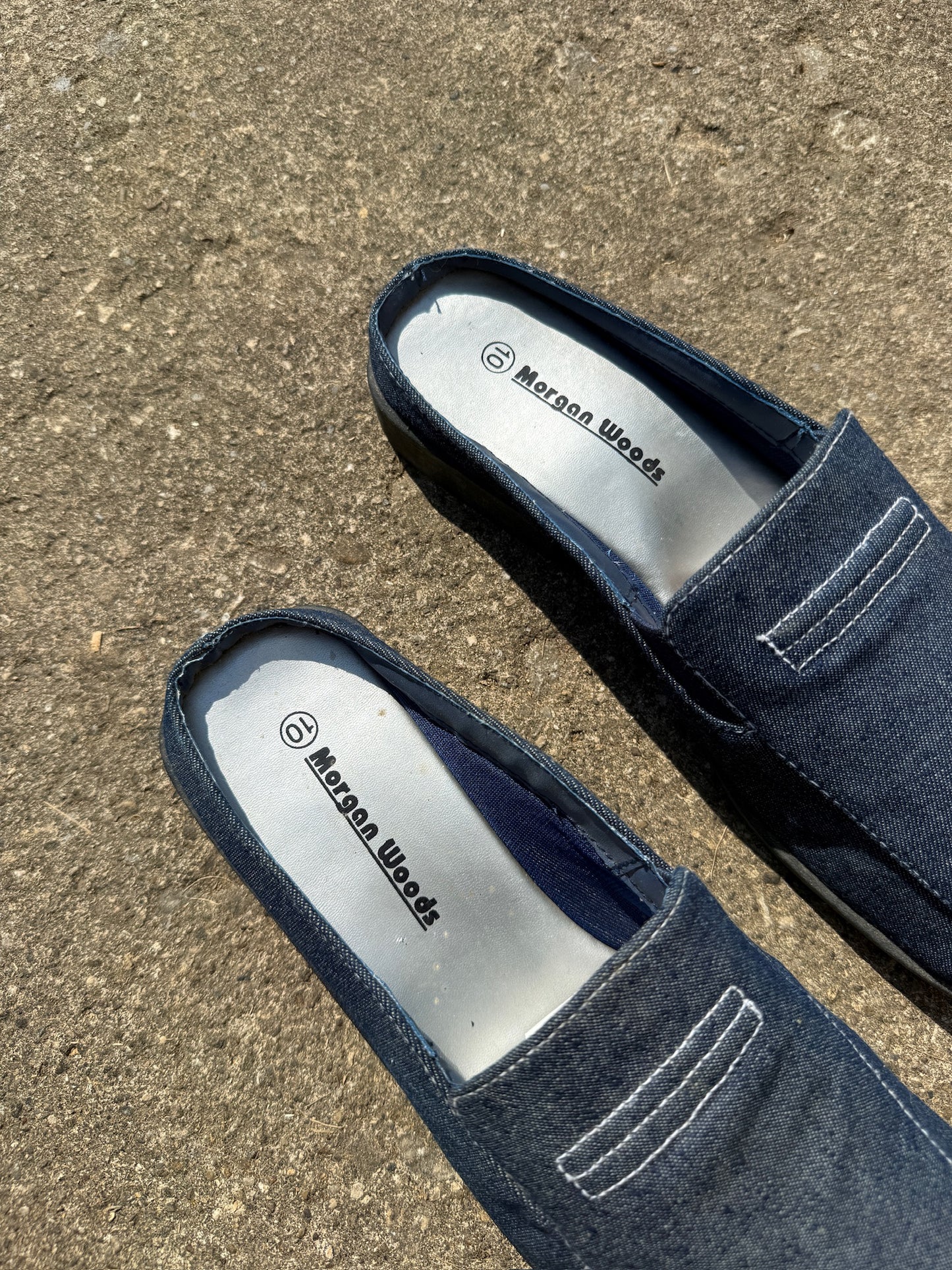Vintage 1990s Morgan Woods Denim Slip-On Shoes | Women’s 10