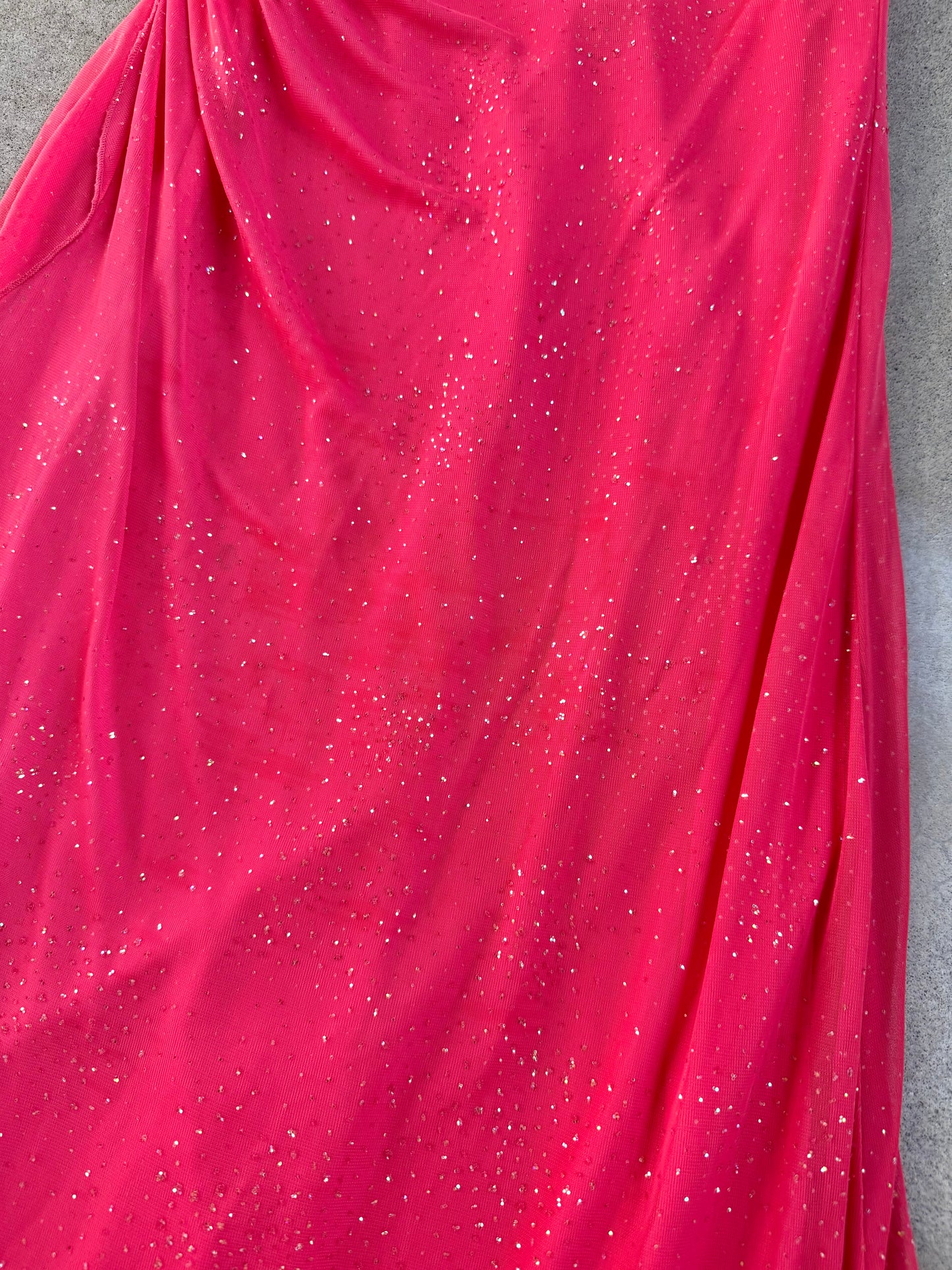 Vintage 1990s City Triangles Pink Sparkle Ruched Full-Length Formal Dress | Small