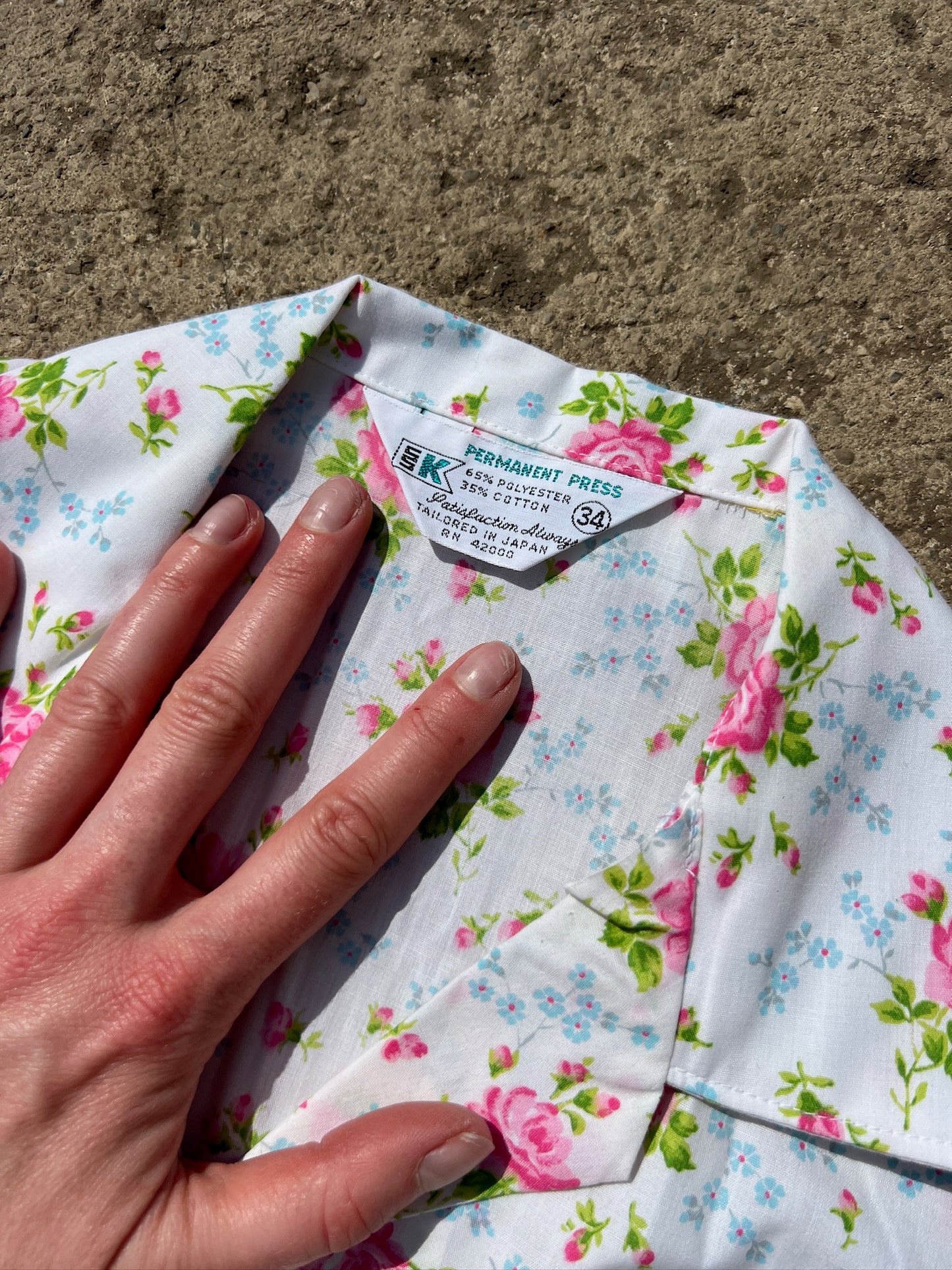 Vintage 1960s Kmart Pink Floral Sleeveless Blouse | S/M