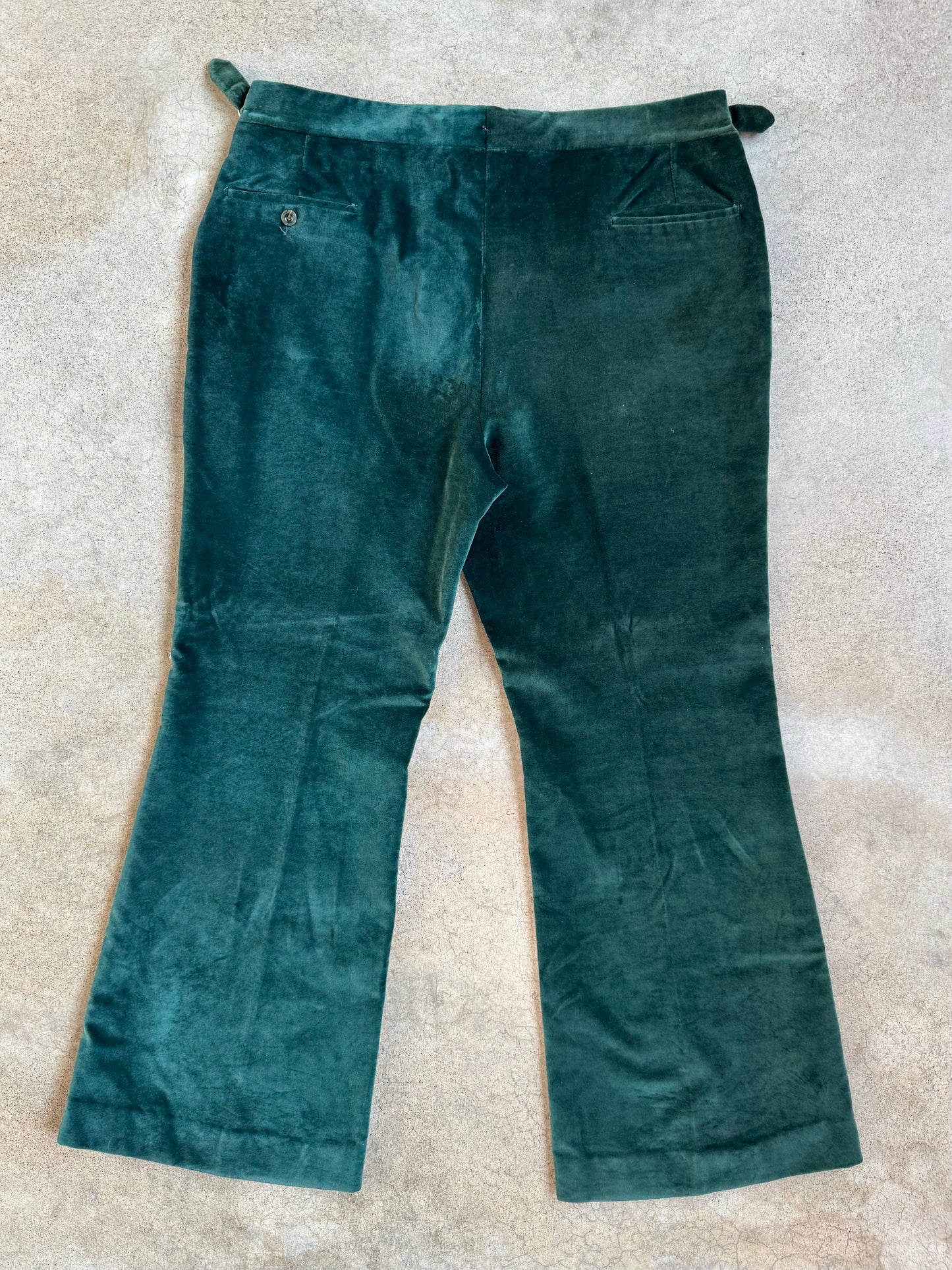 Vintage 1970s Ratner Green Velvet Two-Piece Suit | L/XL