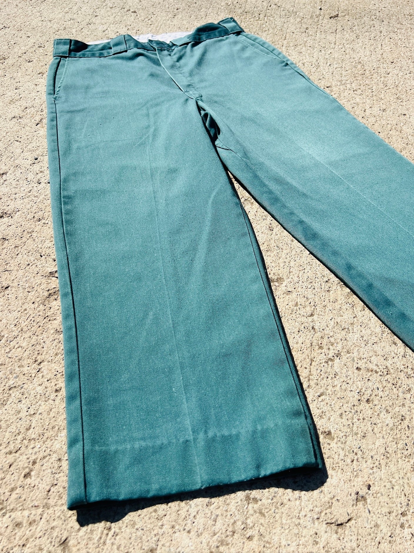 Vintage 1980s Dickies Washed Green Work Pants | Waist 34”