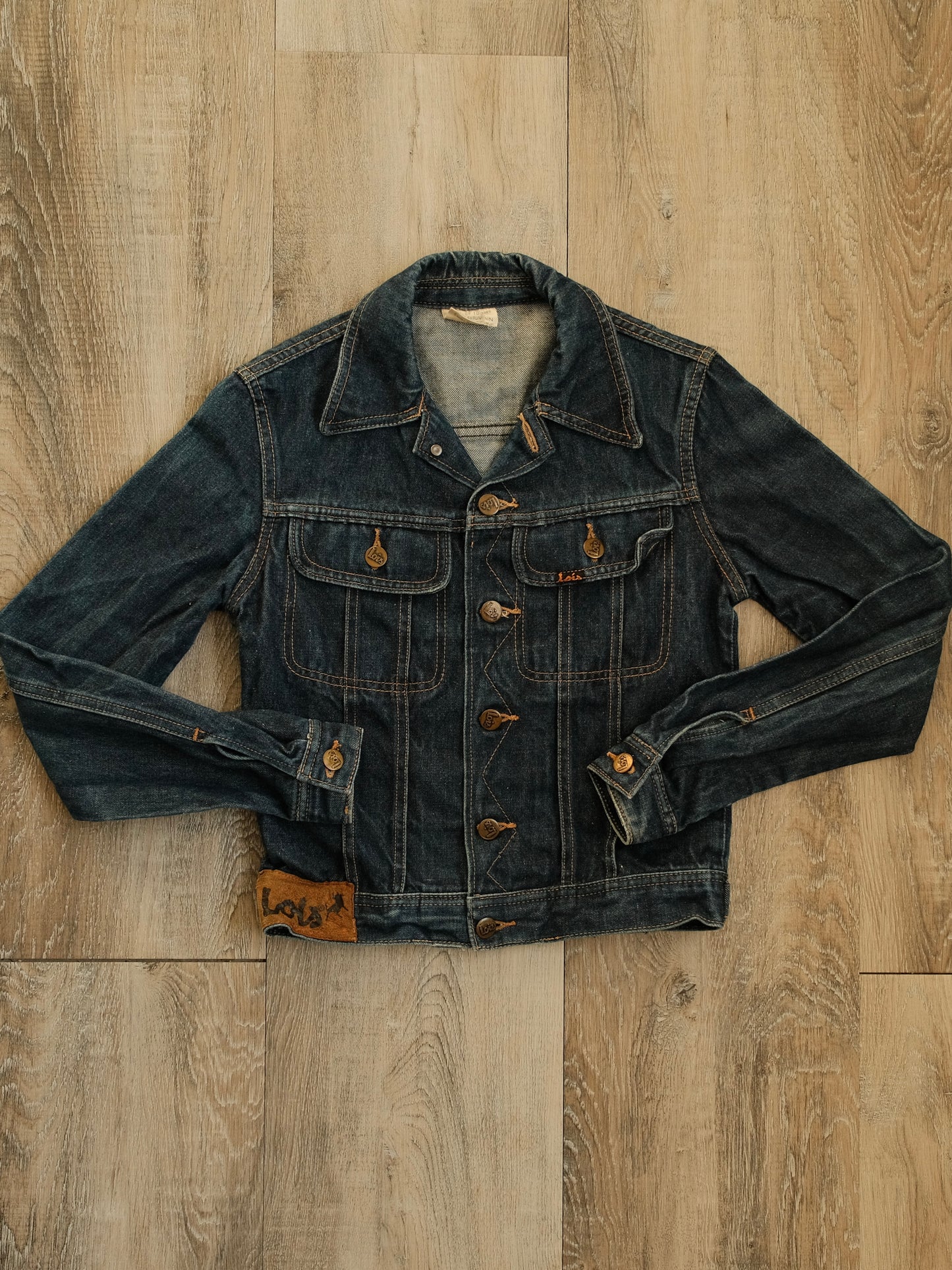 Vintage 1970s Lois Dark Wash Denim Jacket | XS