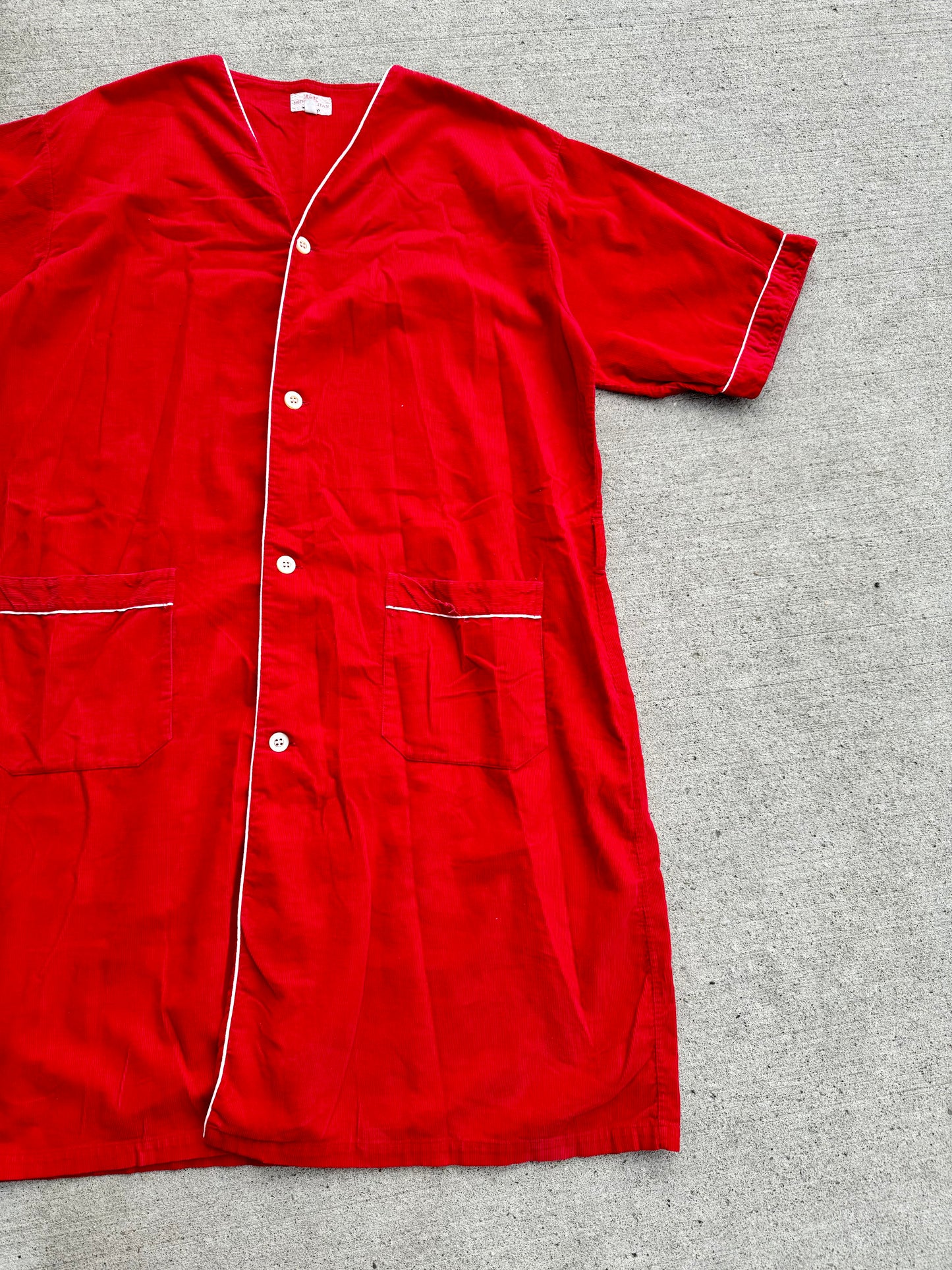Vintage Metropolitan Styled by Enro Red Cotton Corduroy Robe | XL