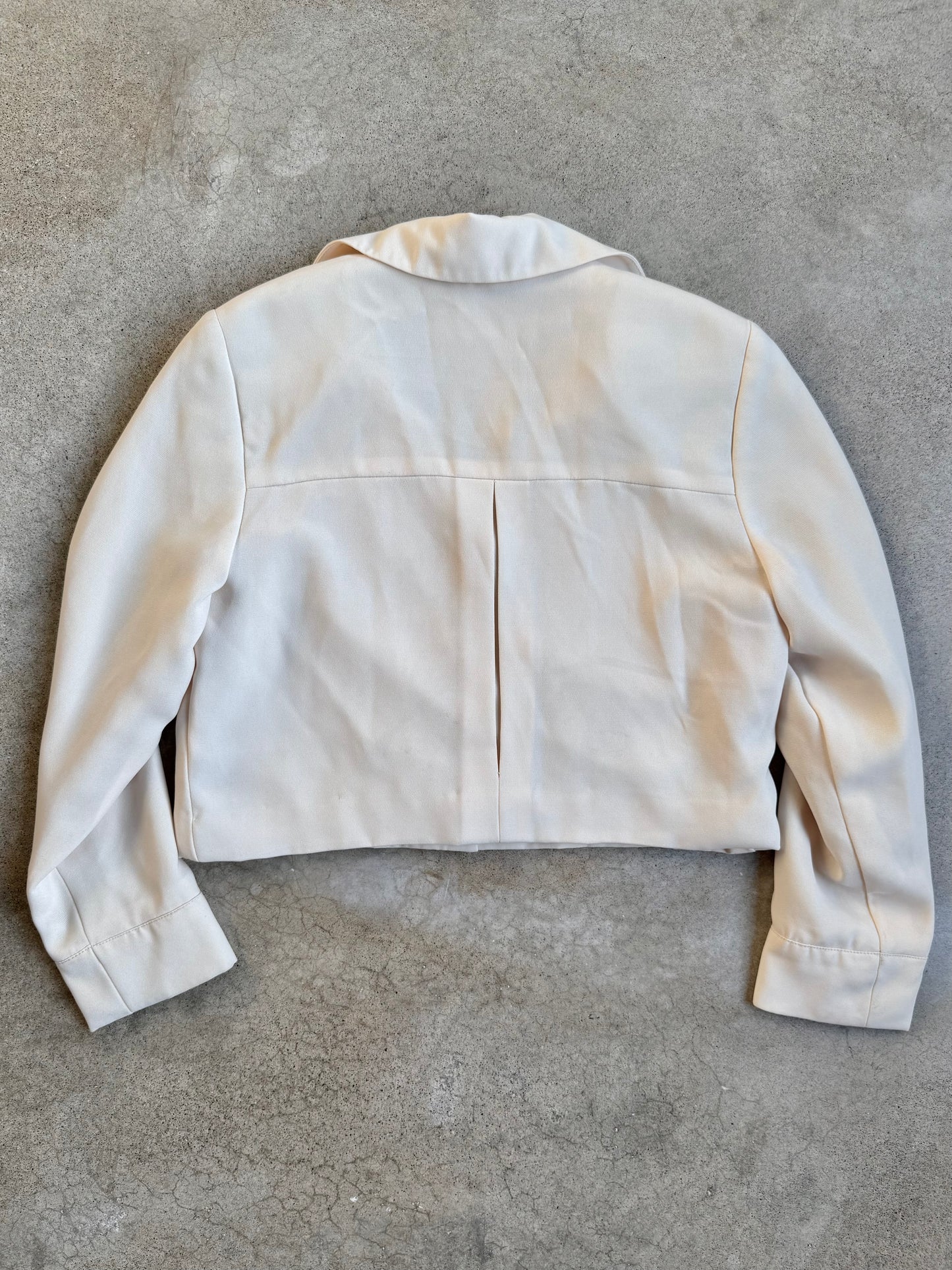 Vintage 1990s Harvé Benard Cream Two-Piece Pant Suit | Small