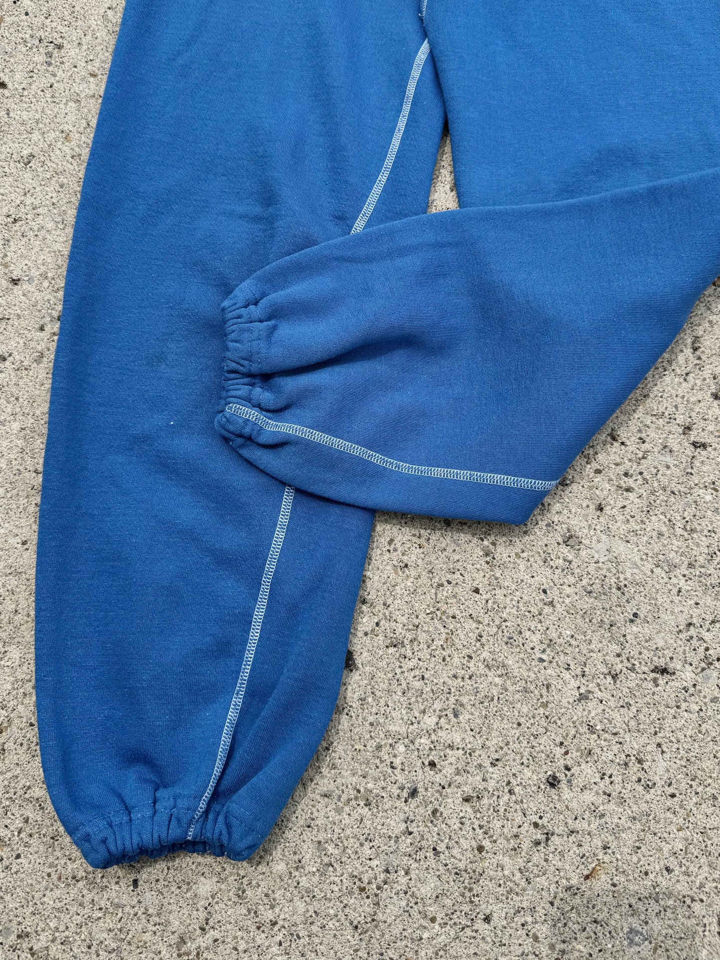 Vintage 1980s Blue Contrast Stitch Drawstring Jogger Sweatpants | Small