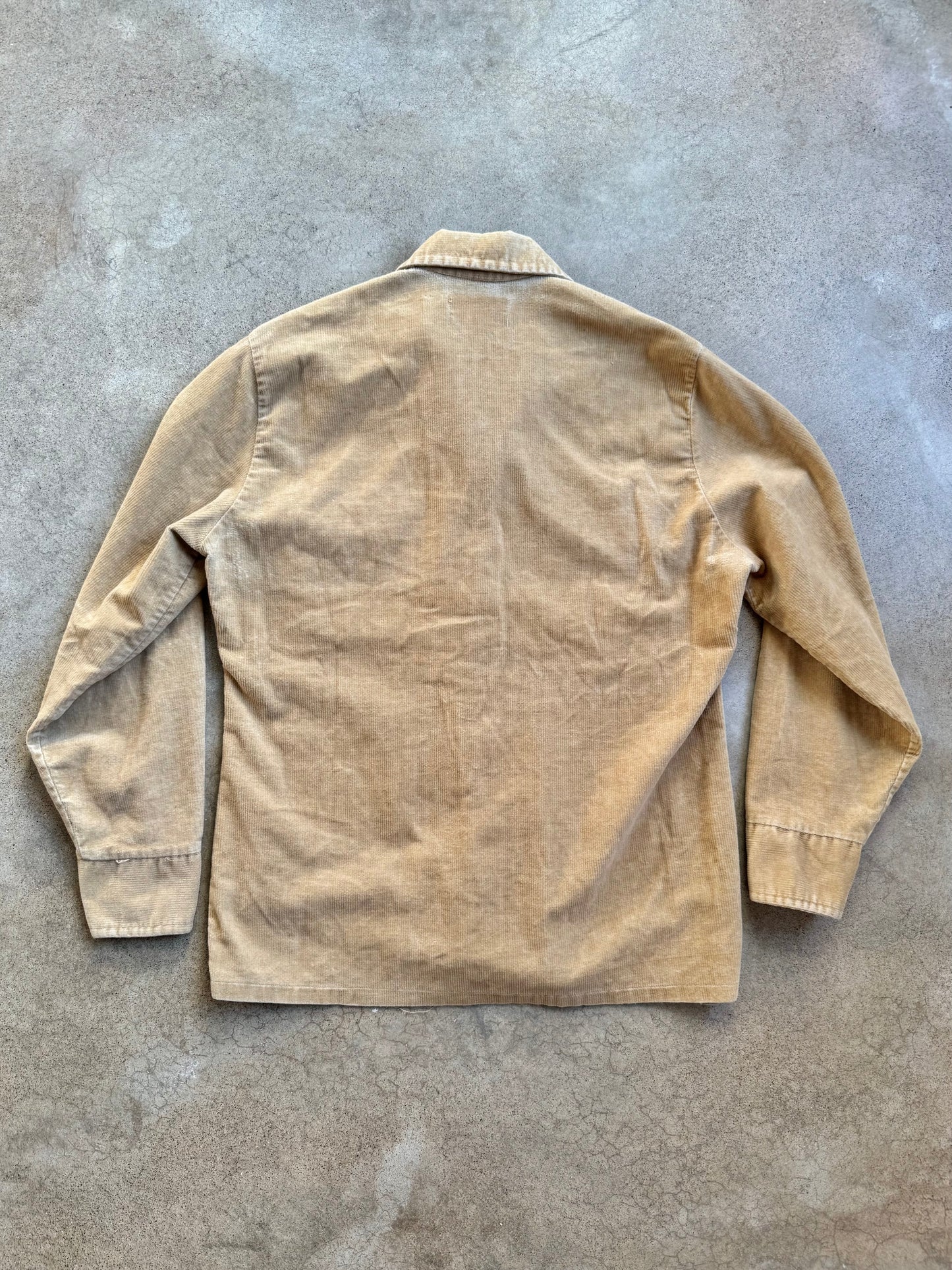 Vintage 1960s Bronco Tan Corduroy Western Shirt | Medium