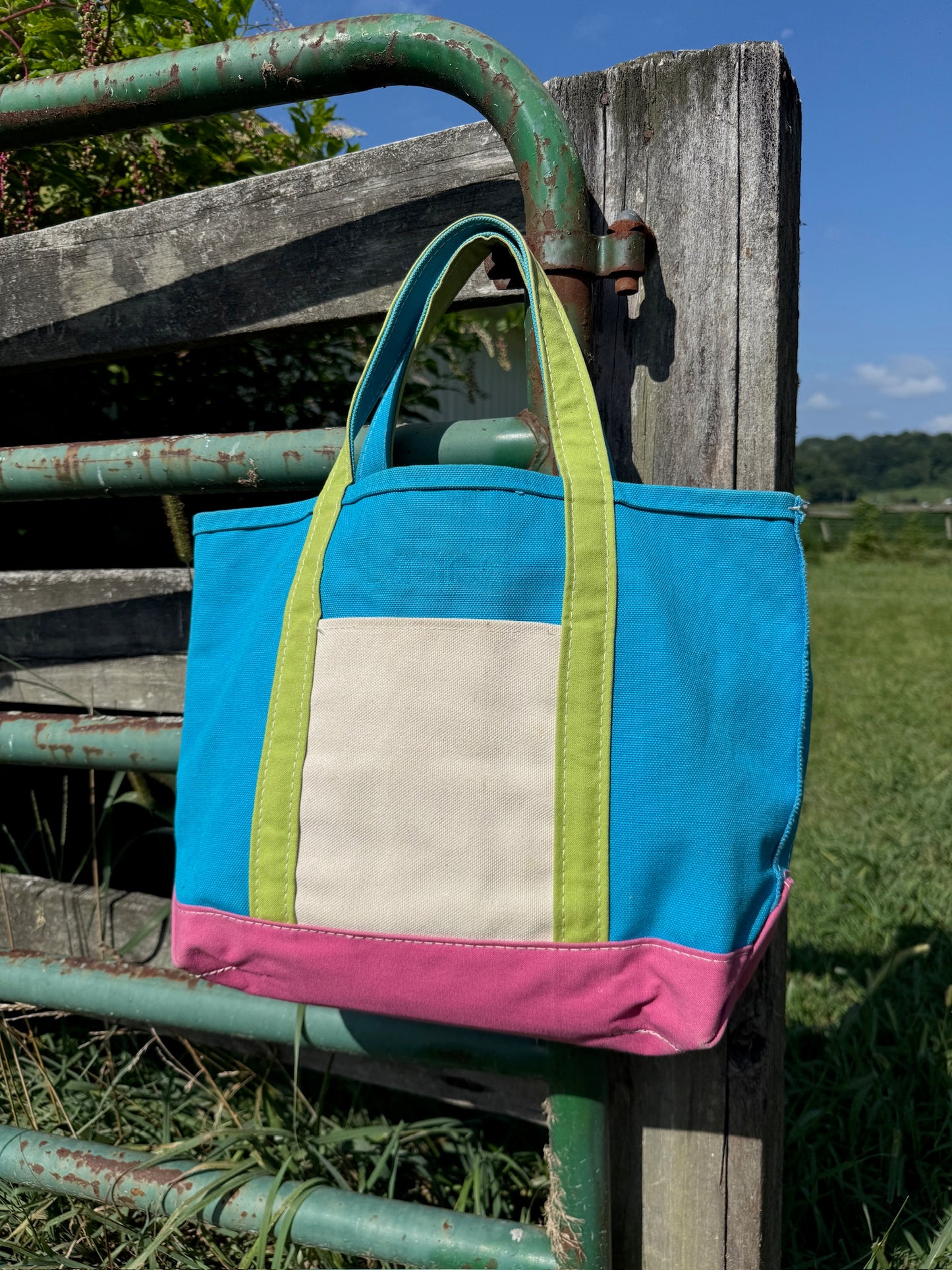 Vintage 1990s L.L. Bean Color-Block Boat & Tote Bag