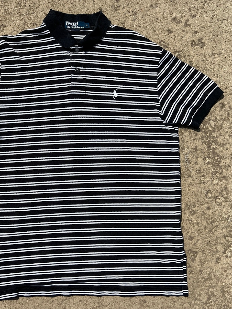 Vintage 1990s Polo Ralph Lauren Striped Polo Shirt | Large