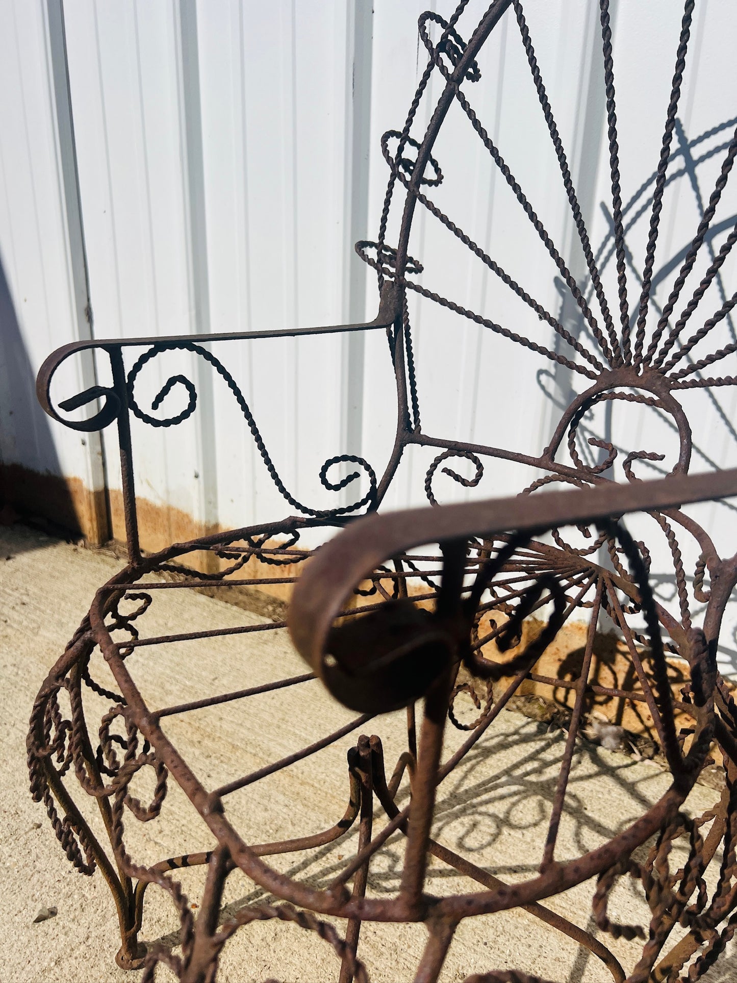 Vintage 1950s Salterini Wrought Iron Children’s Peacock Chair